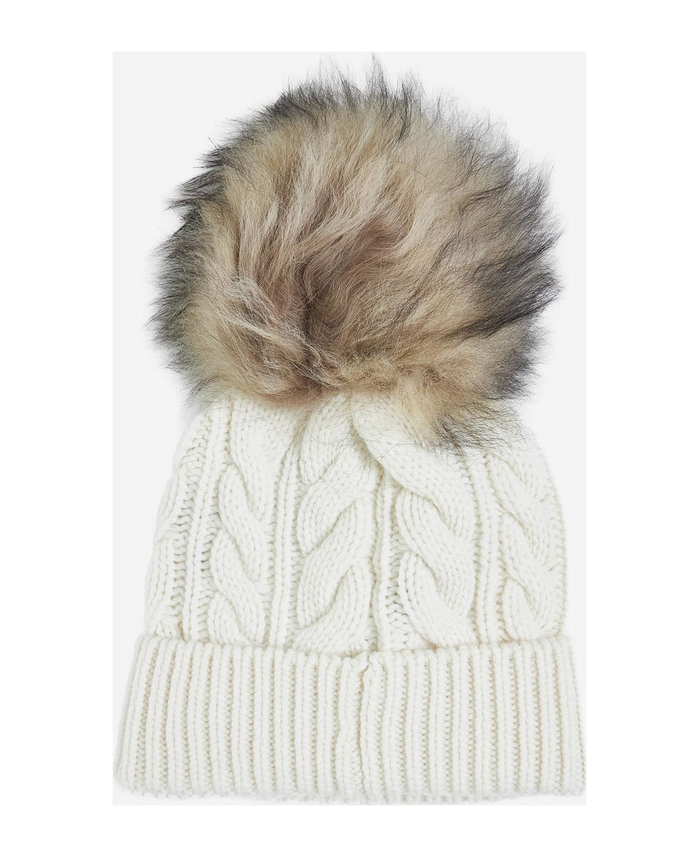 Moncler Grenoble Pompon Wool And Cashmere Beanie - WHITE