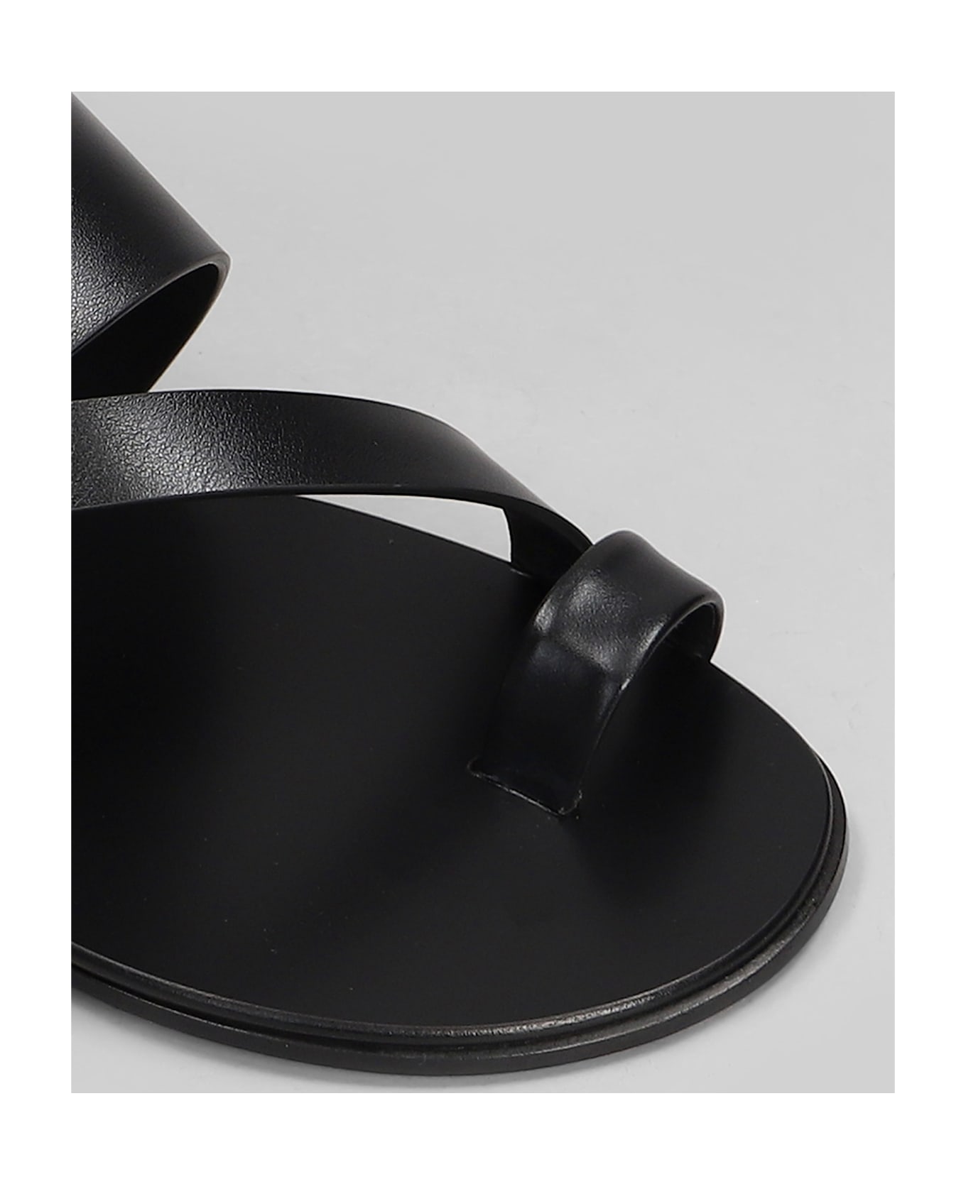 Giuseppe Zanotti Flats In Black Leather - black