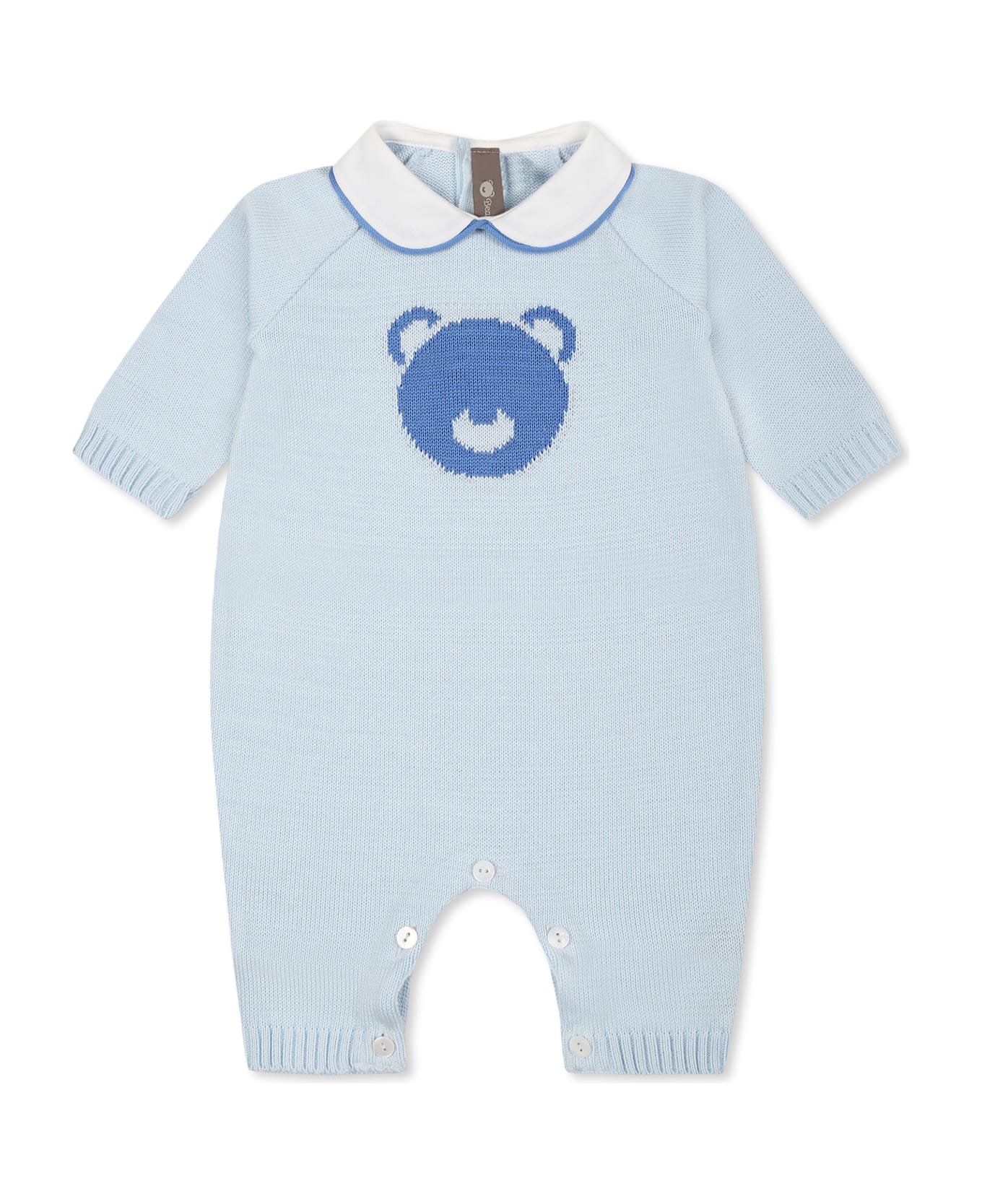 Little Bear Light Blue Babygrow For Baby Boy With Bear - Light Blue