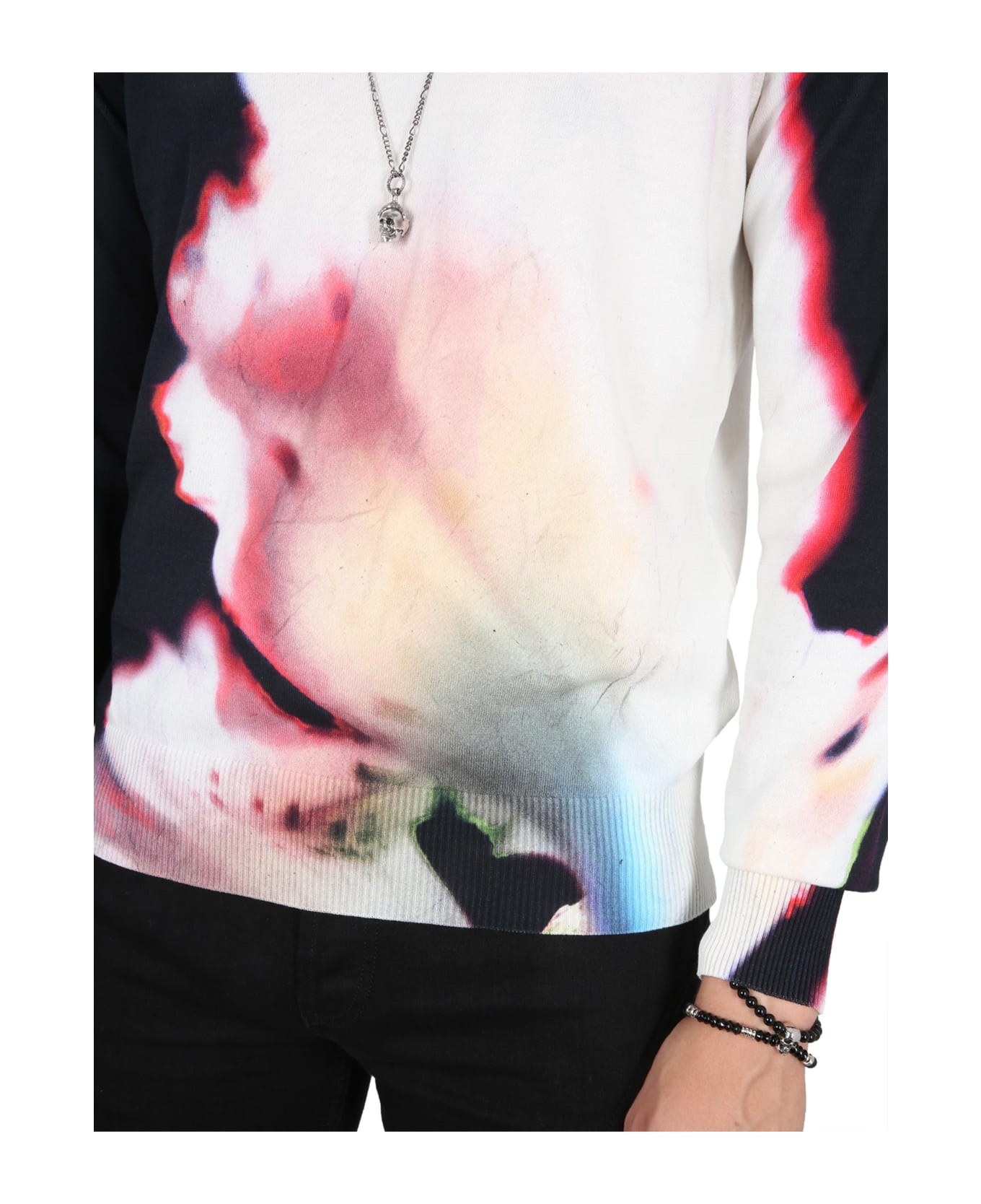 Alexander McQueen Jersey With Flower Print - Multicolor ニットウェア
