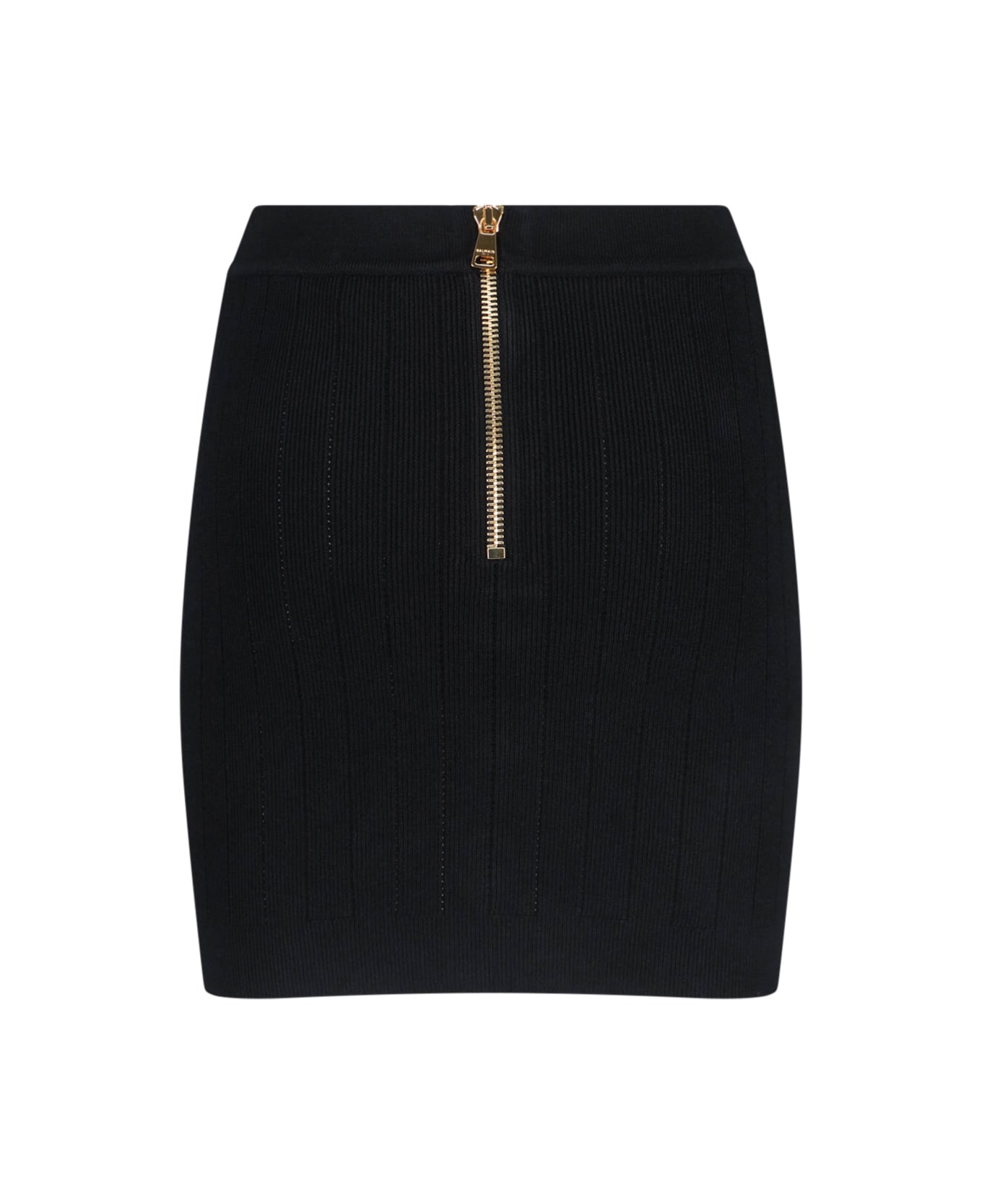 Balmain Knitted Mini Skirt - Black