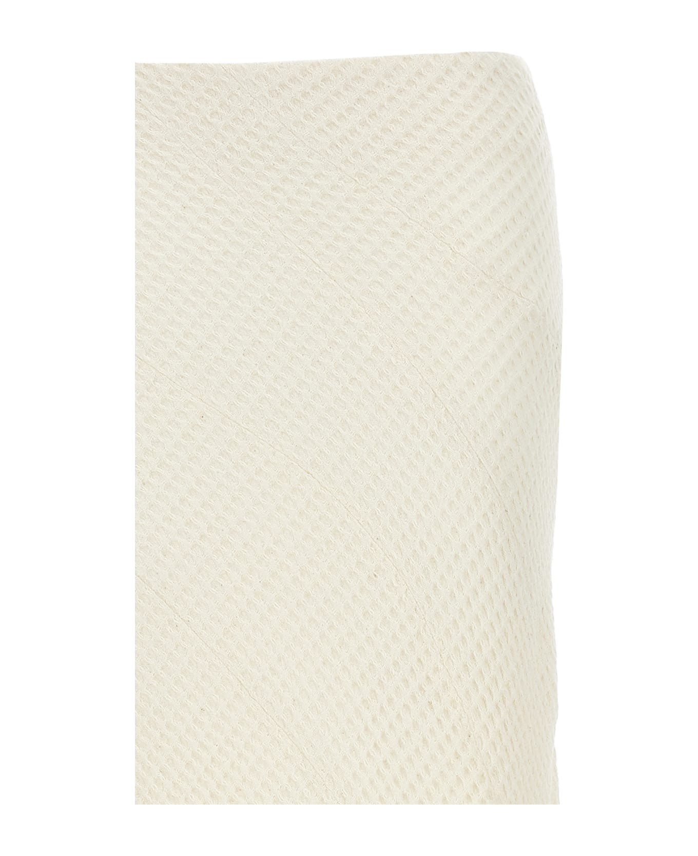 A.W.A.K.E. Mode Waffle Weave Textured Long Skirt - White スカート