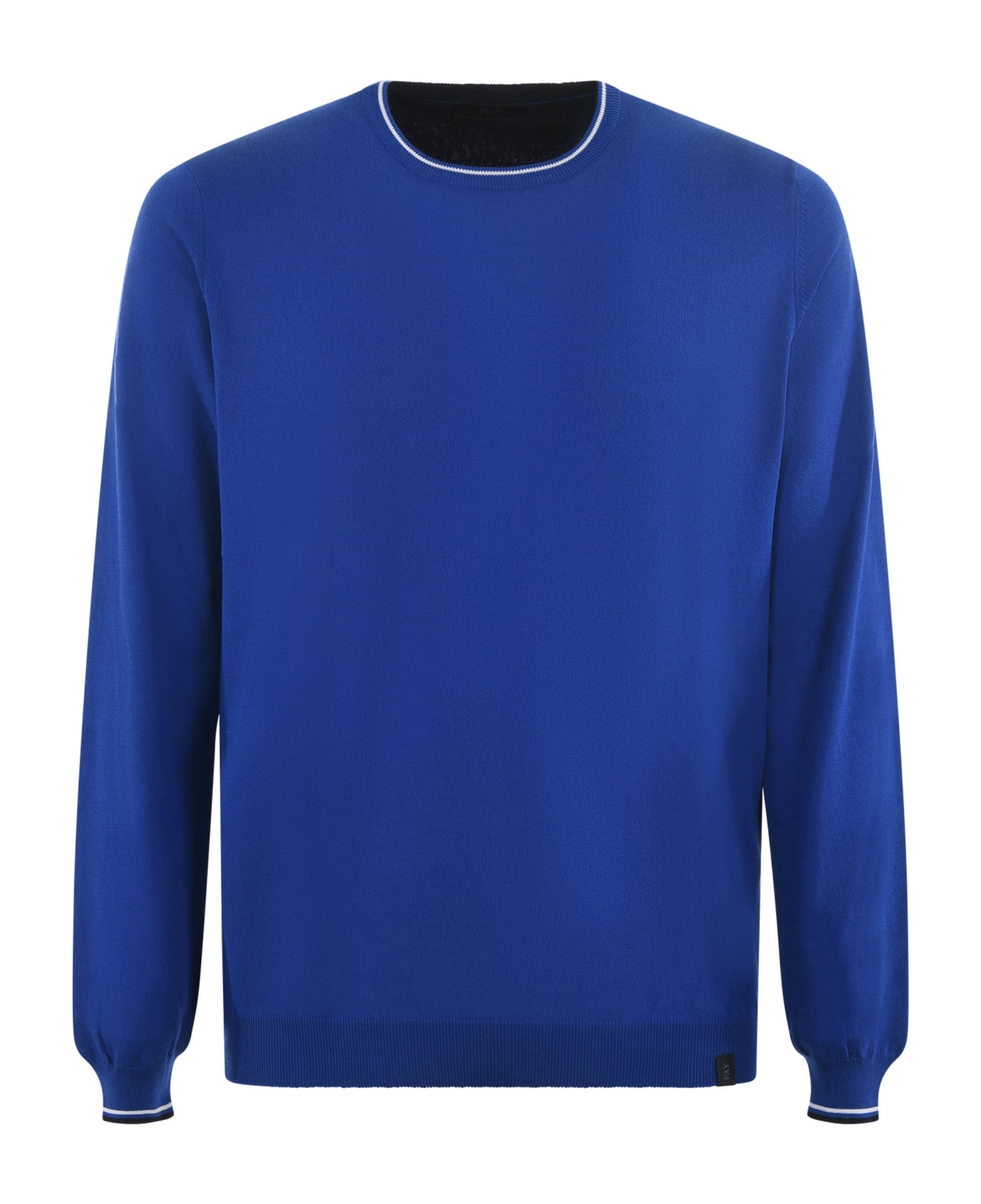 Fay Rib Trim Plain Sweatshirt - Blu cobalto