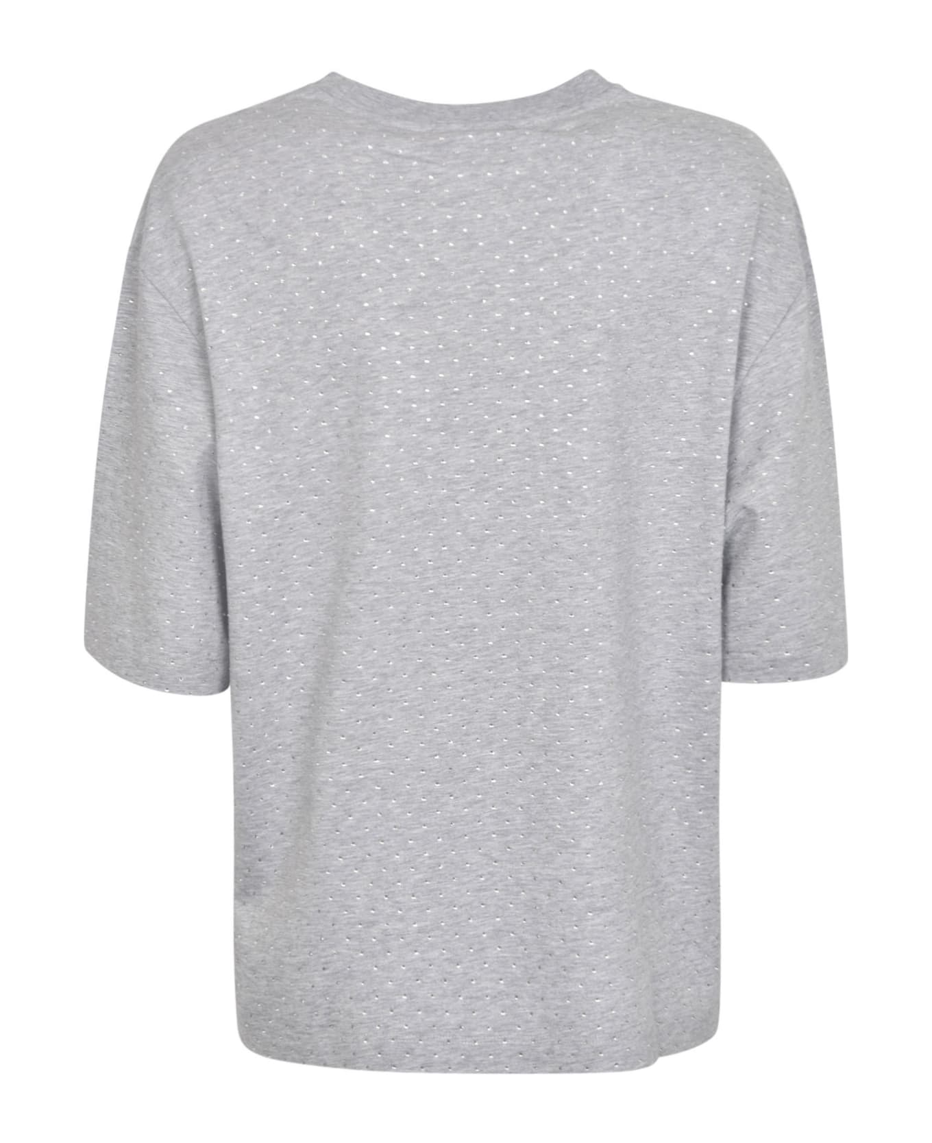 Paco Rabanne Rhinestones Embellished Logo T-shirt - Grey Tシャツ