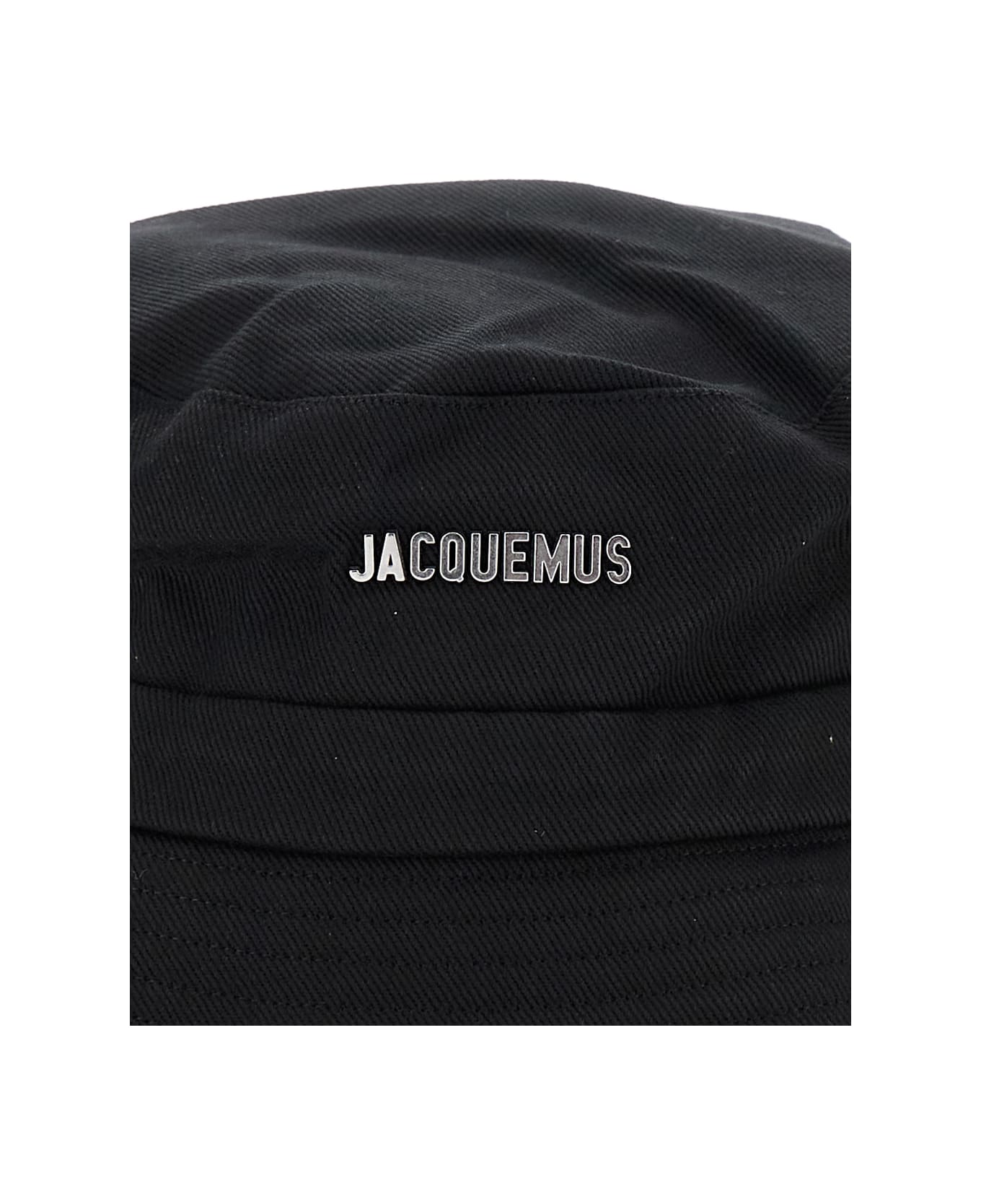 Jacquemus 
le Bob Gadjo
 Black Bucket Hat With Logo Lettering On The Front And Self-tie Closure On The Rear In Cotton Man - BLACK