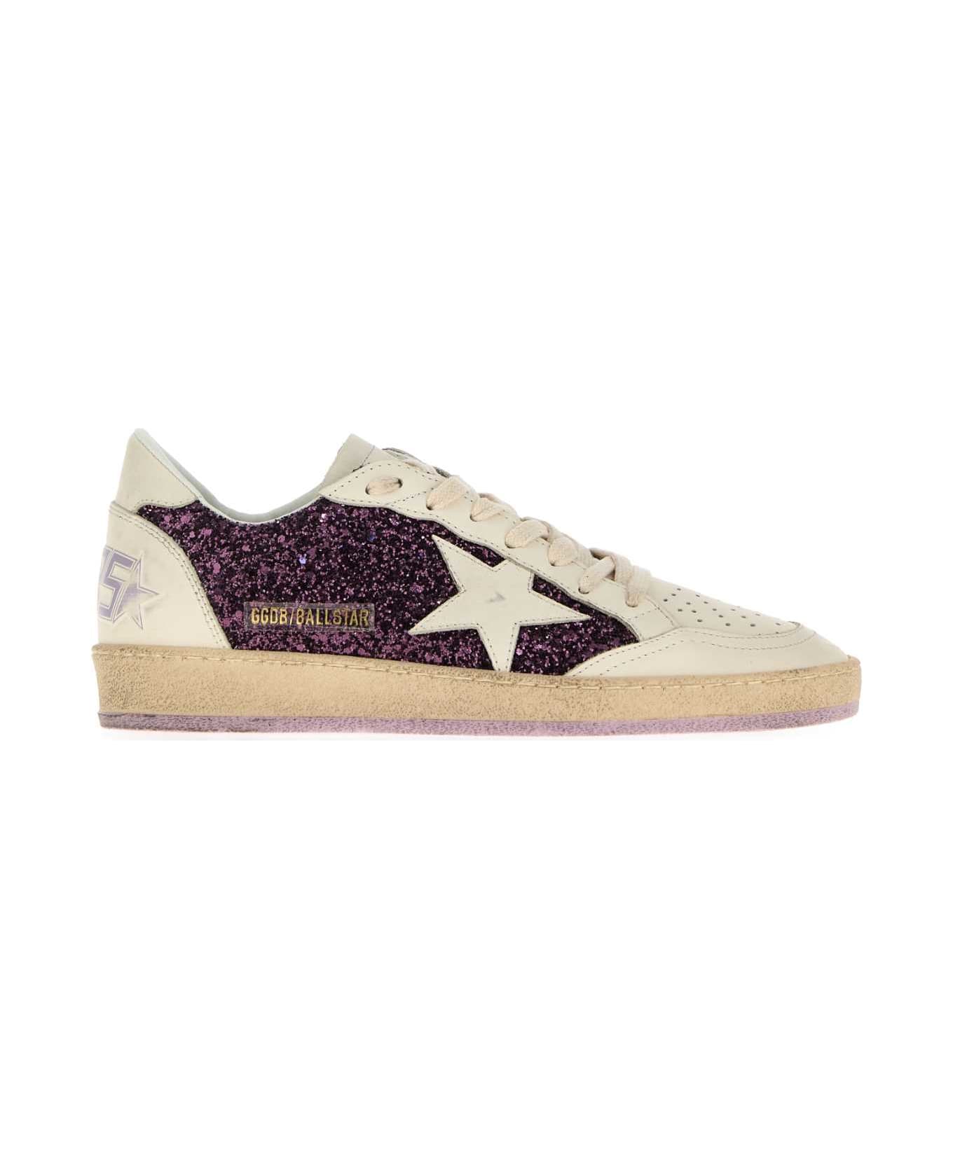 Golden Goose Multicolor Fabric And Leather Ball Star Sneakers - Viola