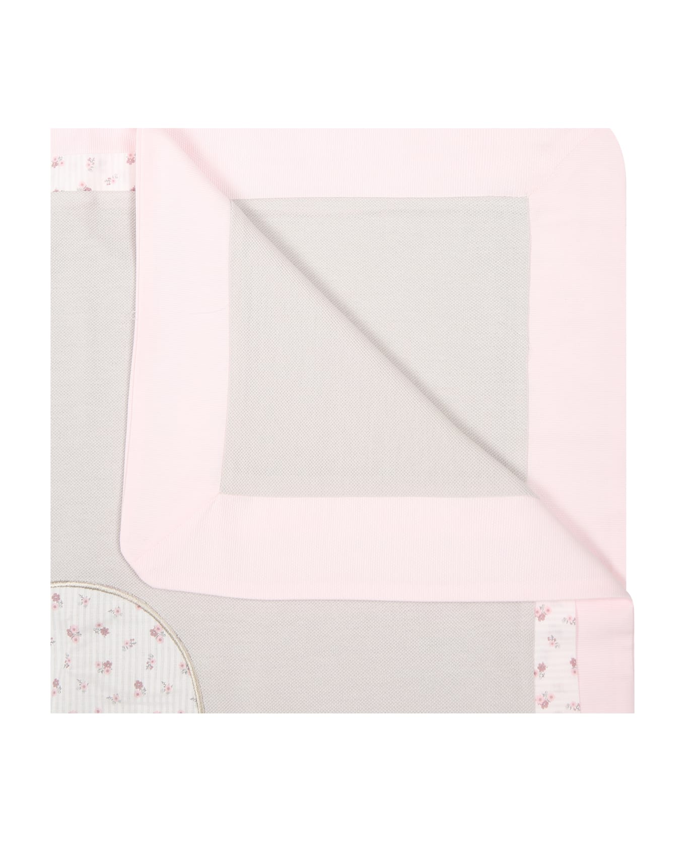 La stupenderia Beige Blanket For Baby Girl With Hearts And Writing - Beige