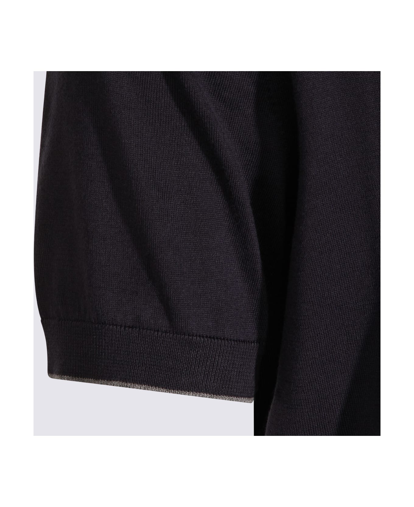 Brunello Cucinelli Navy Cotton Polo Shirt - Blue