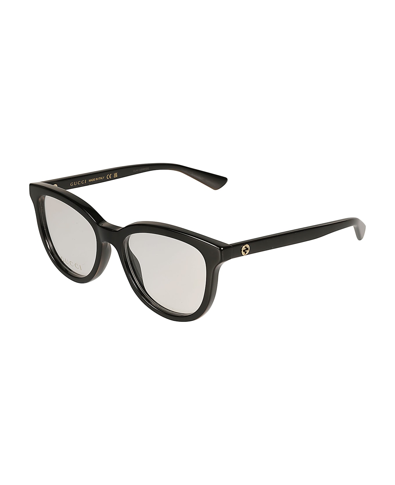 Gucci Eyewear Logo Lens Wayfarer Frame - BLACK-BLACK-TRANSPARENT