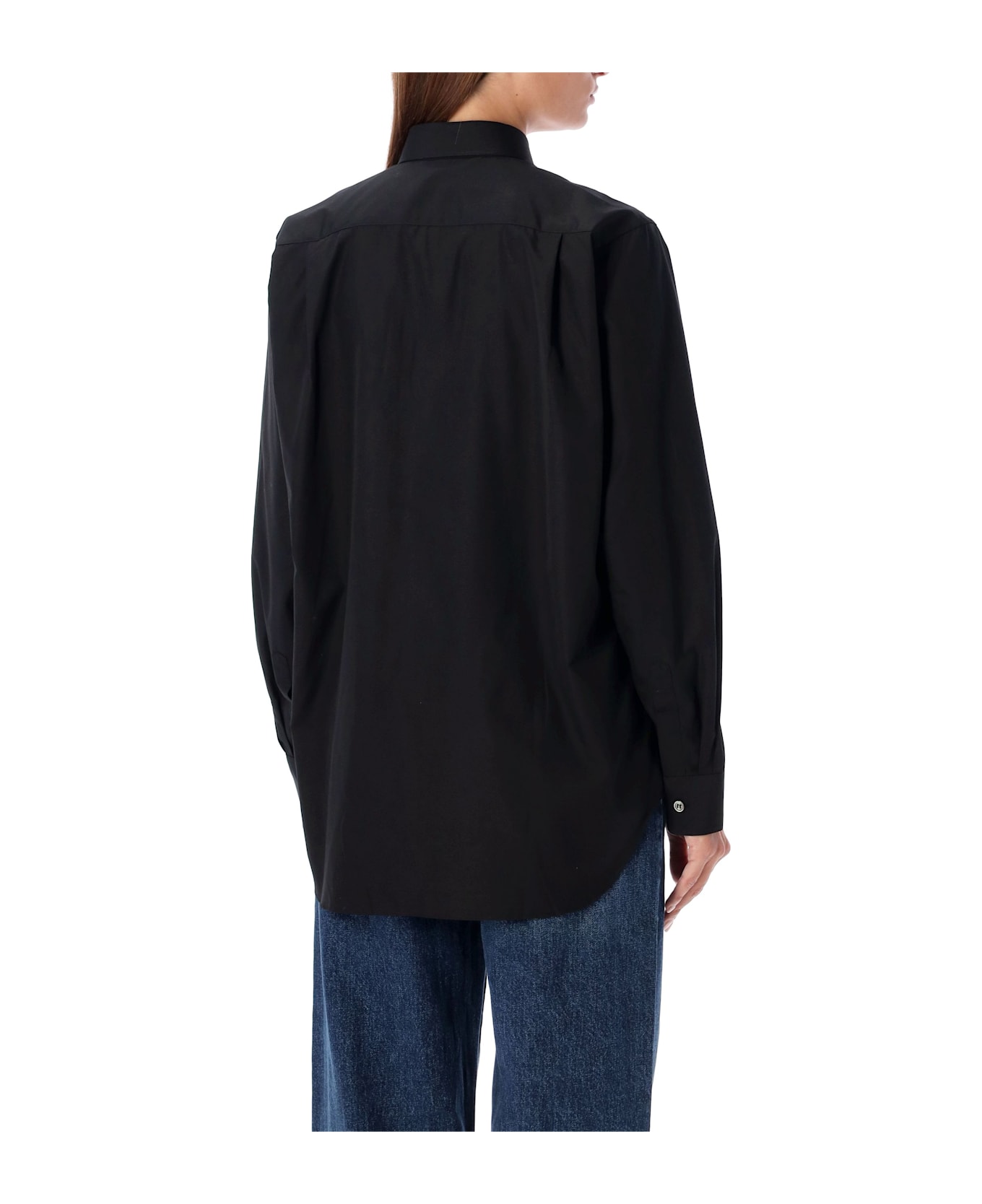 Comme des Garçons Play Red Heart Patch Shirt - BLACK RED