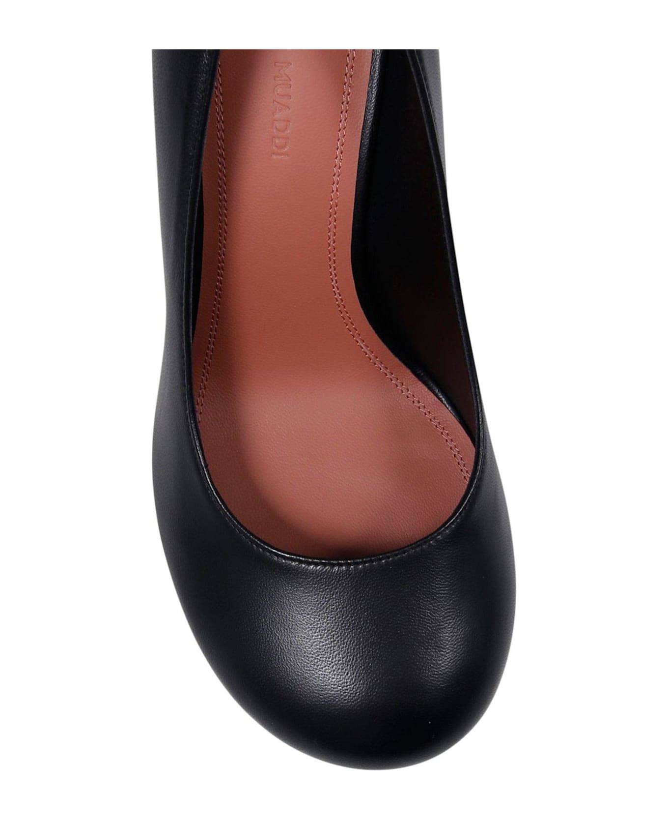 Amina Muaddi Iris Round Toe Pumps - Black