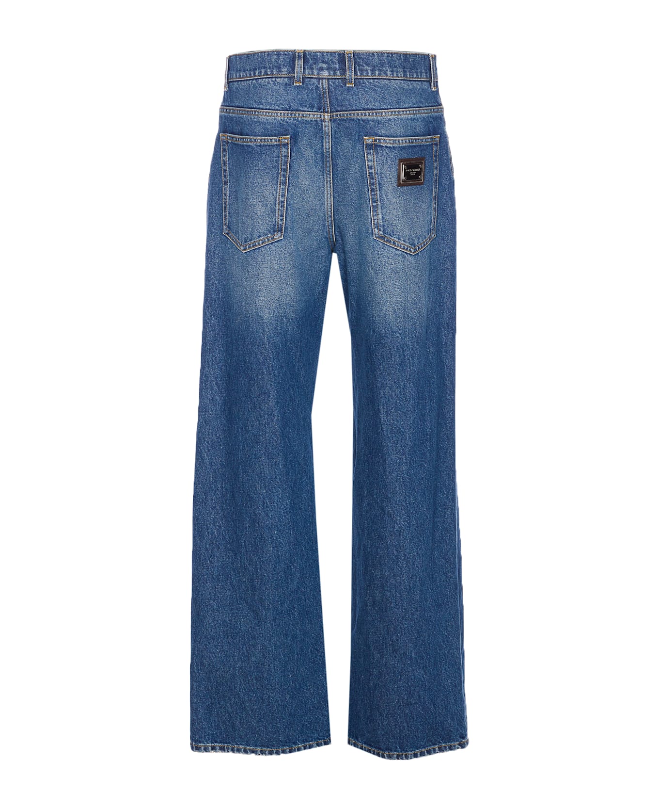 Dolce 
Gabbana Plaque Logo Jeans - Blue
