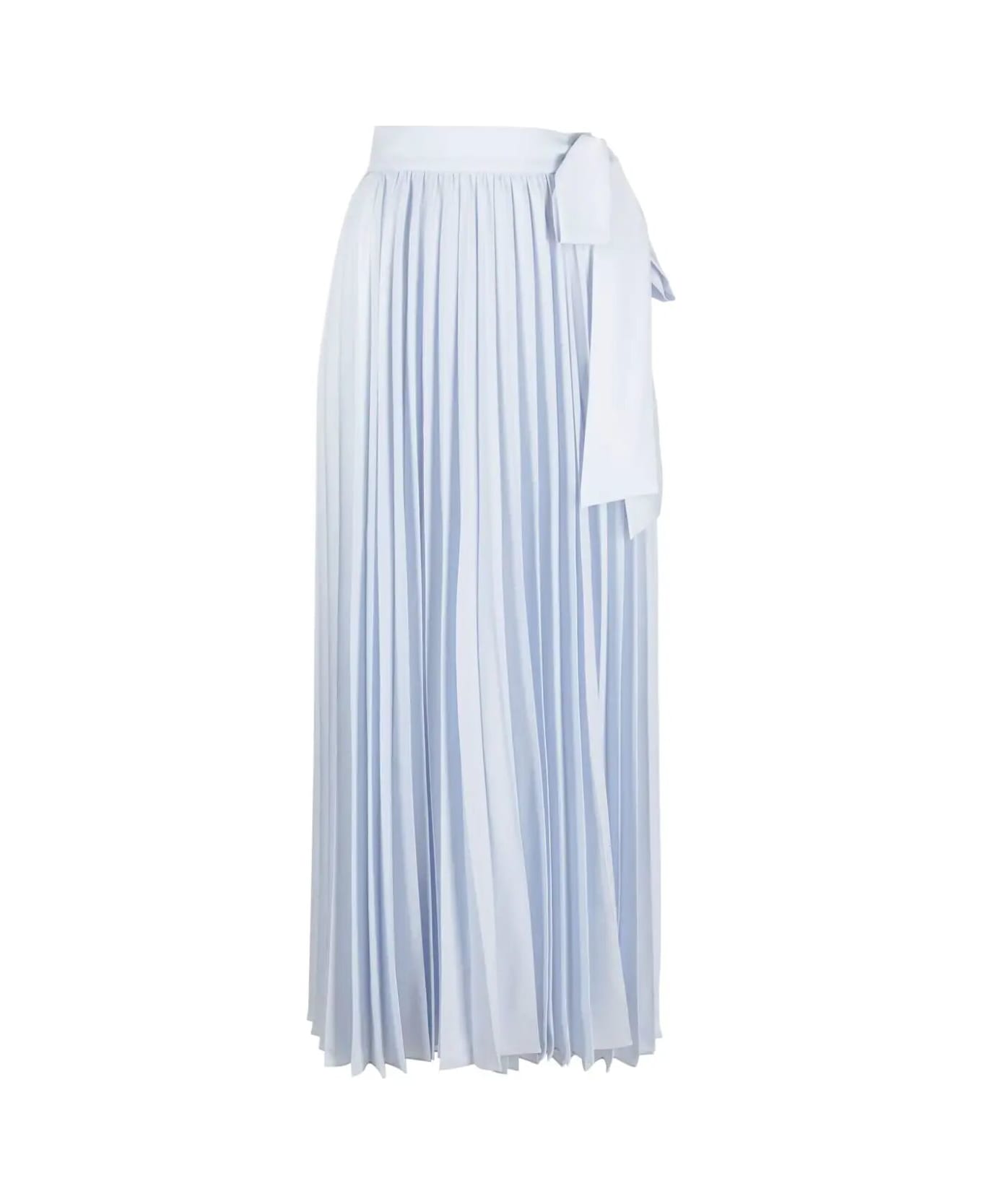 Parosh Long Pleated Skirt - Light Blue Dust