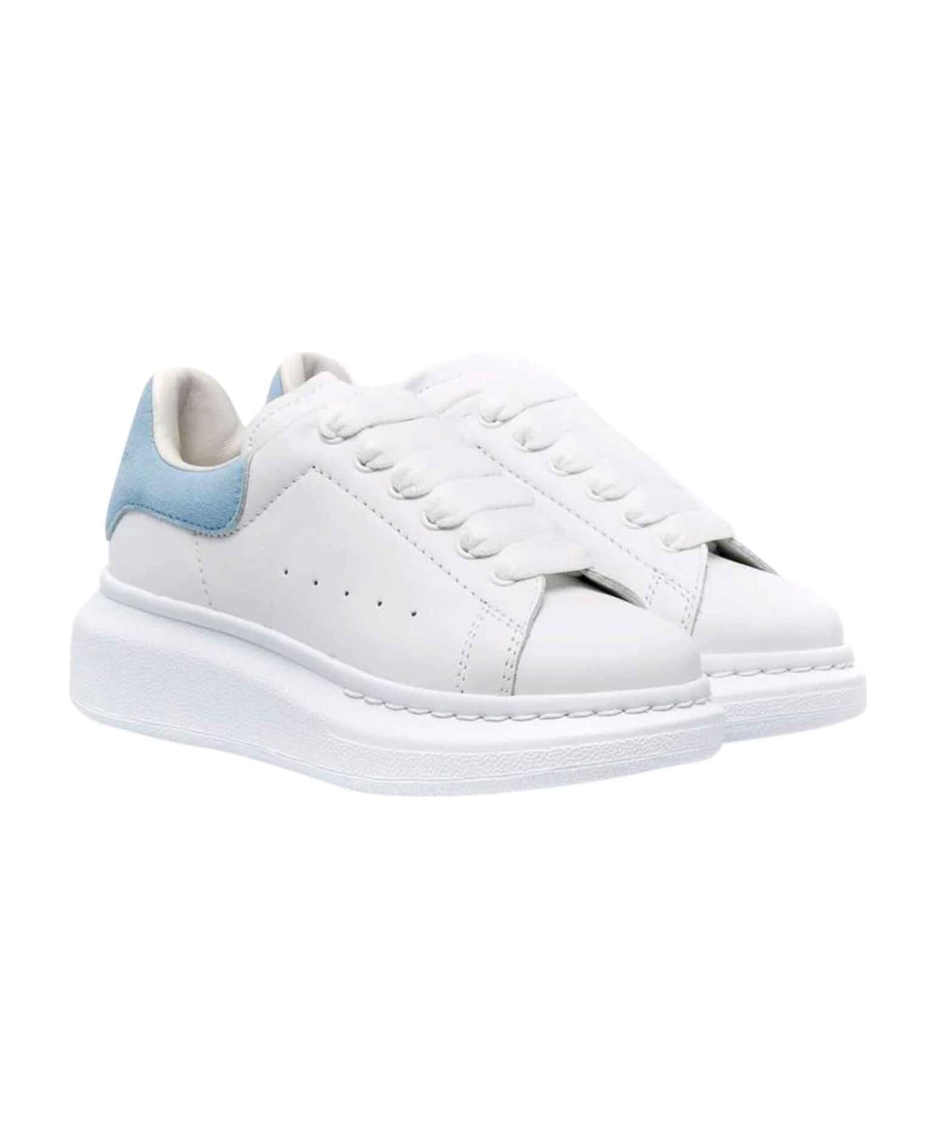 Alexander McQueen Kids Unisex White Oversized Sneakers - Bianco/celeste