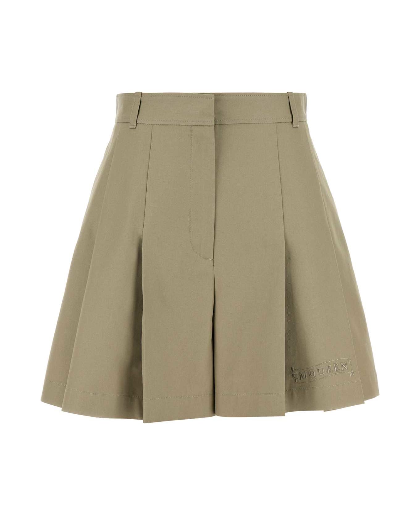 Alexander McQueen Dove Grey Cotton Shorts - BEIGE
