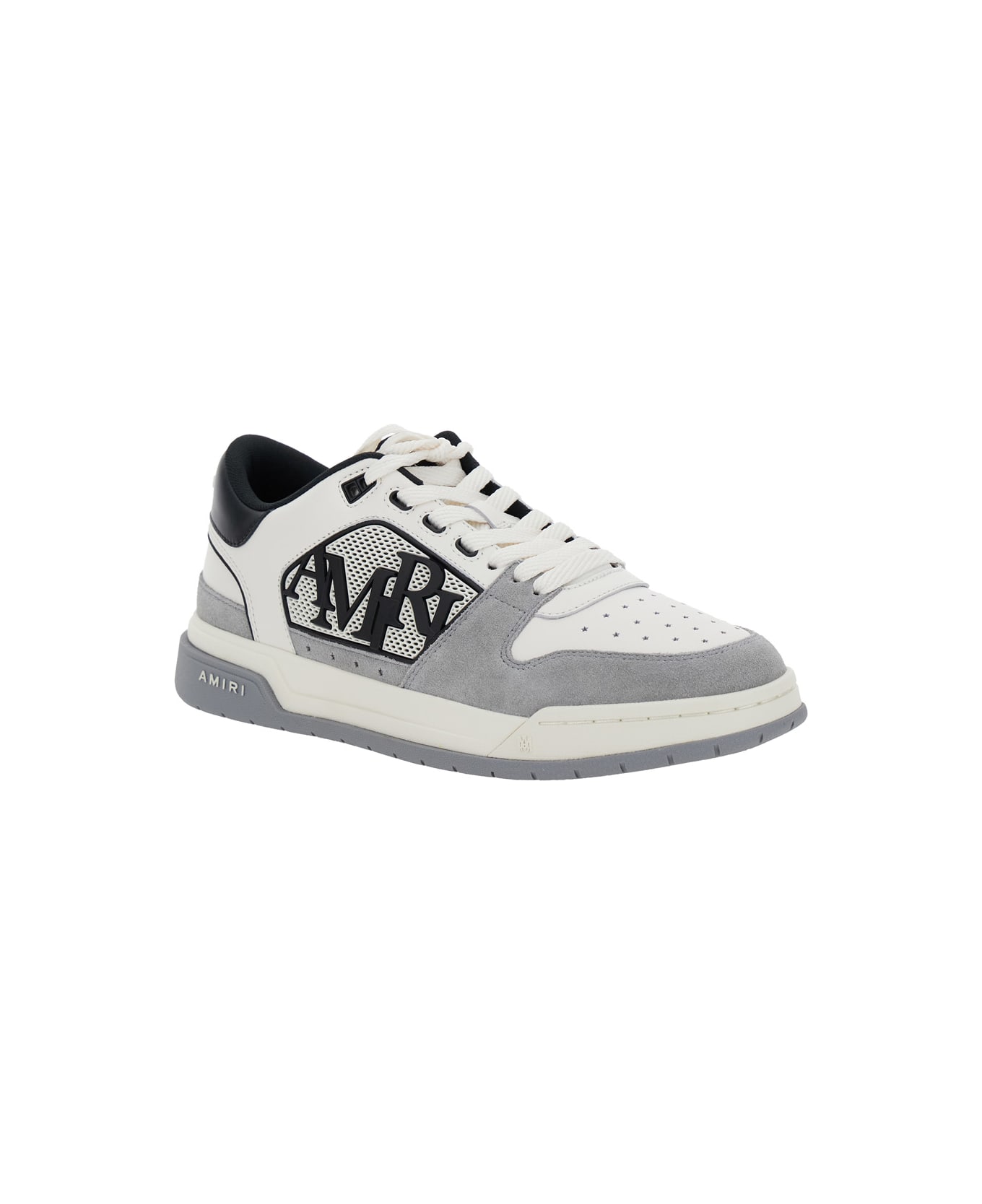 AMIRI Grey Low Top Sneakers With Logo Lettering In Tech Fabric And Leather Man - Multicolor