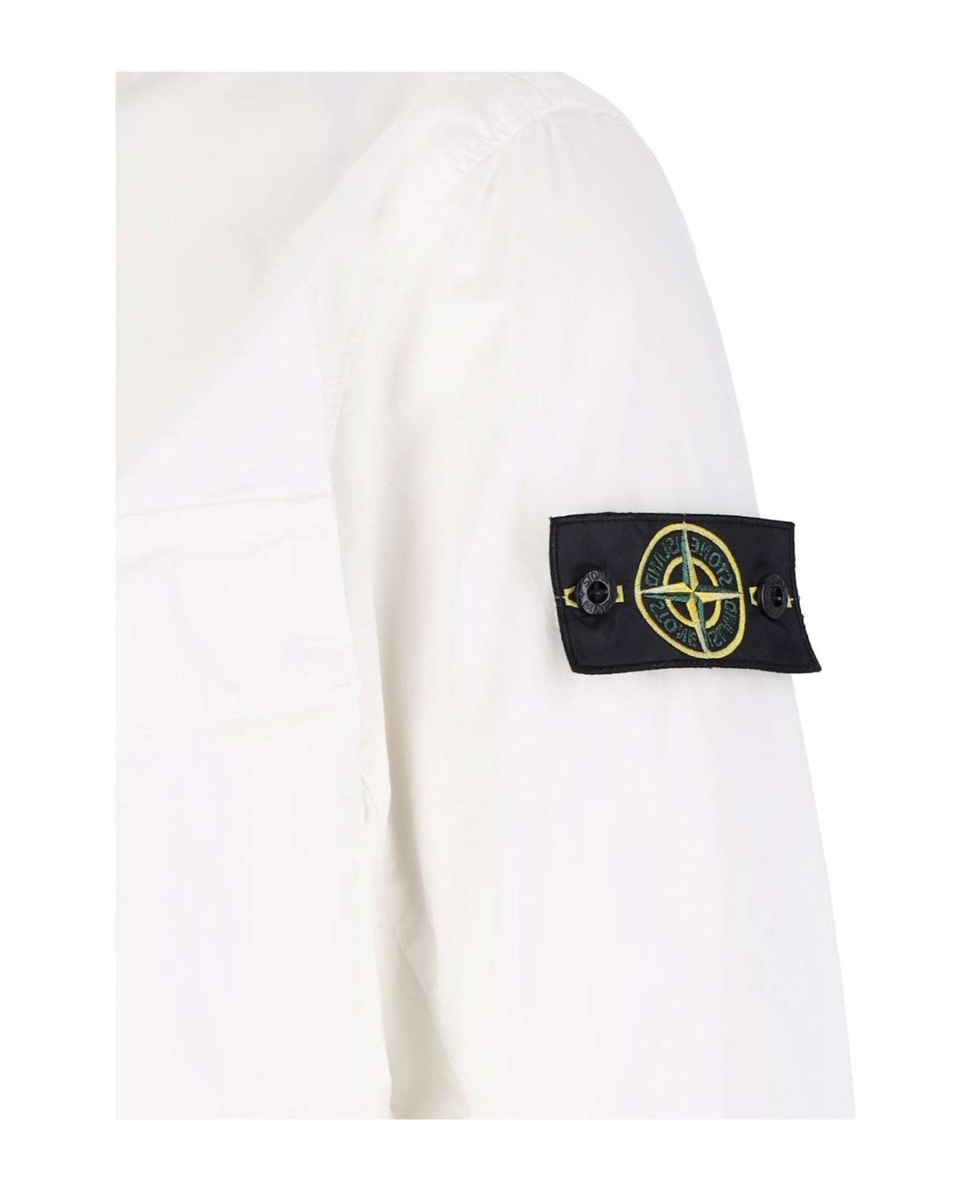 Stone Island Logo Hooded Jacket Jacket - White ジャケット