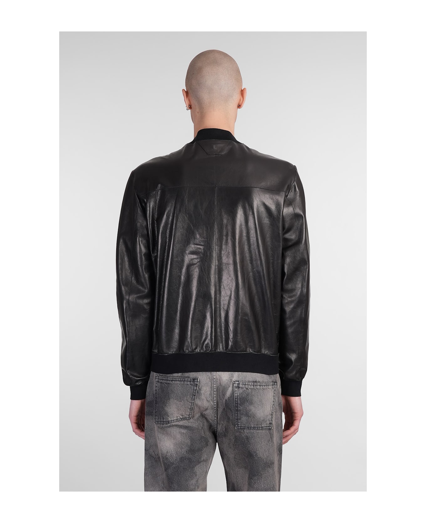 Salvatore Santoro Bomber Jacket In Black Leather - black