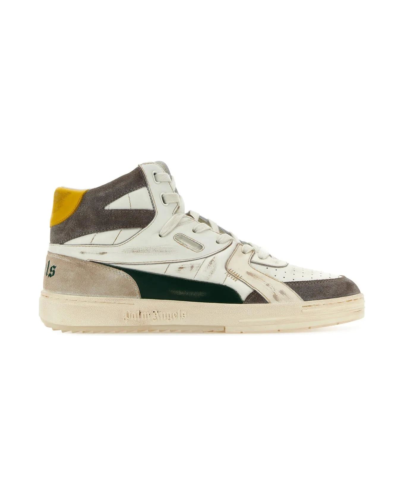 Palm Angels Multicolor Leather Palm University Sneakers - Bianco スニーカー