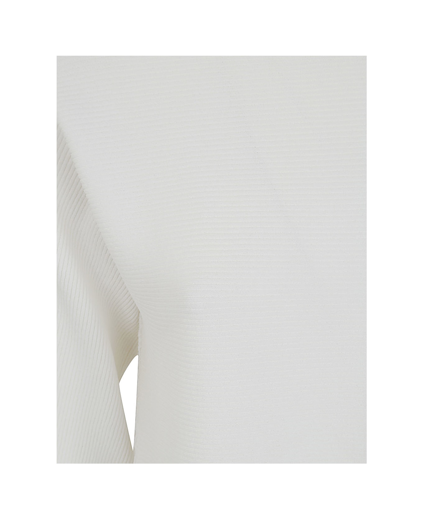 Liviana Conti Long Sleeves Asymmetric Sweater - White