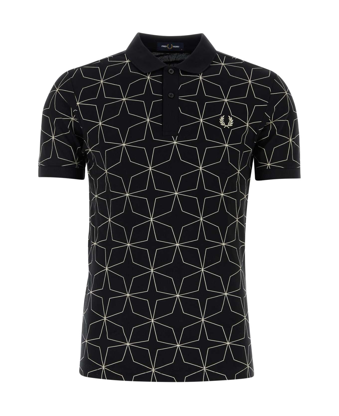 Fred Perry Printed Piquet Polo Shirt - 102