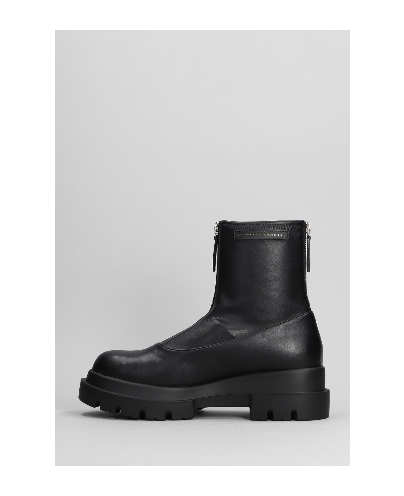 Giuseppe Zanotti Combat Boots In Black Leather - black ブーツ