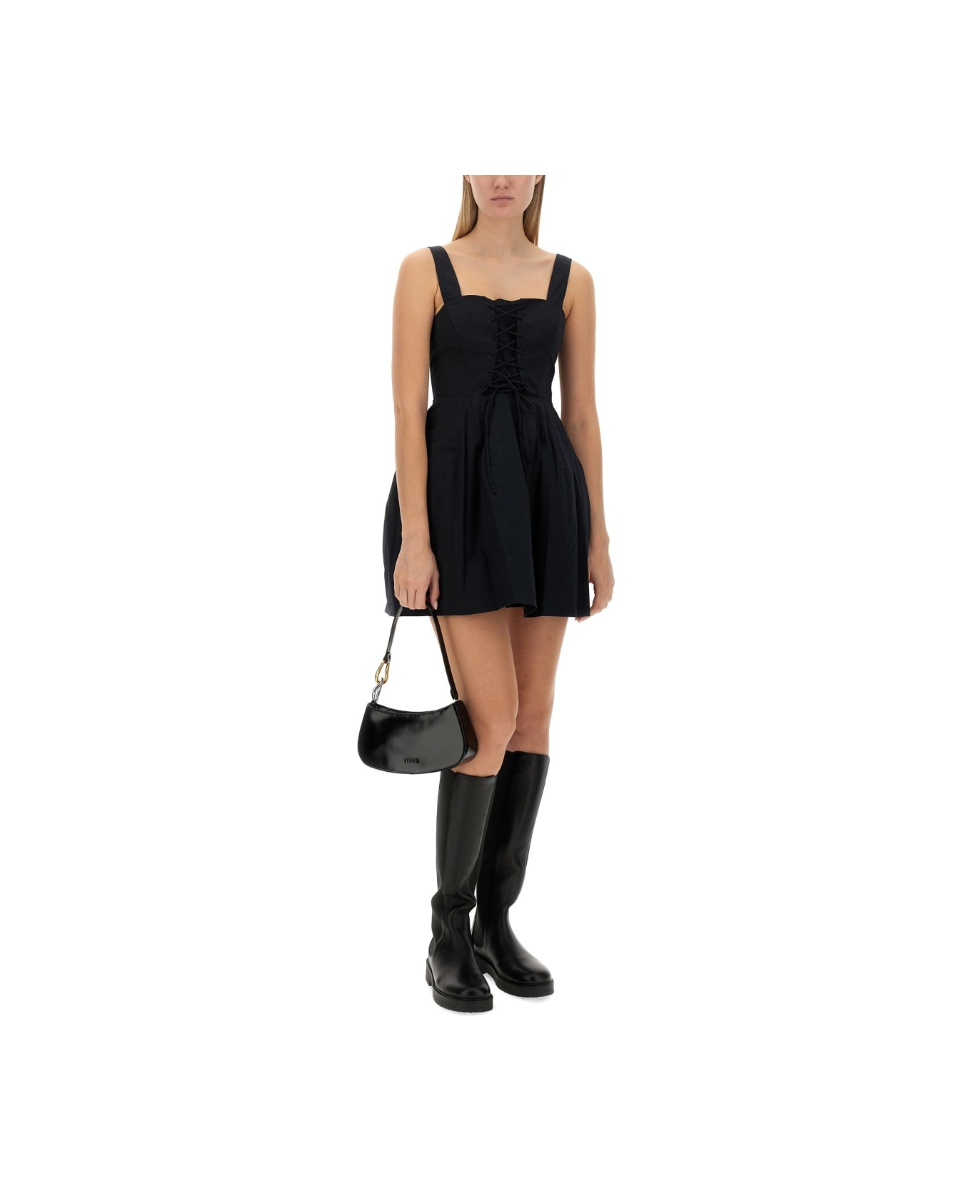 STAUD Mini Sutton Dress - BLACK ワンピース＆ドレス