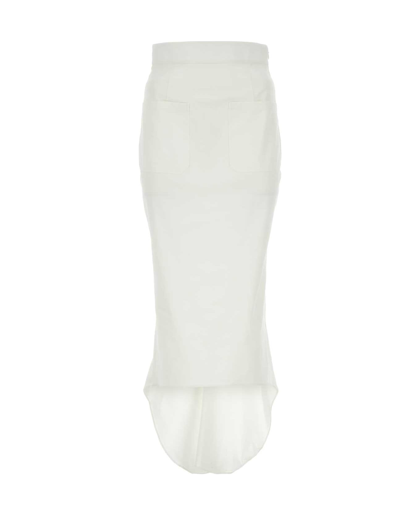 Prada White Cotton Skirt - White