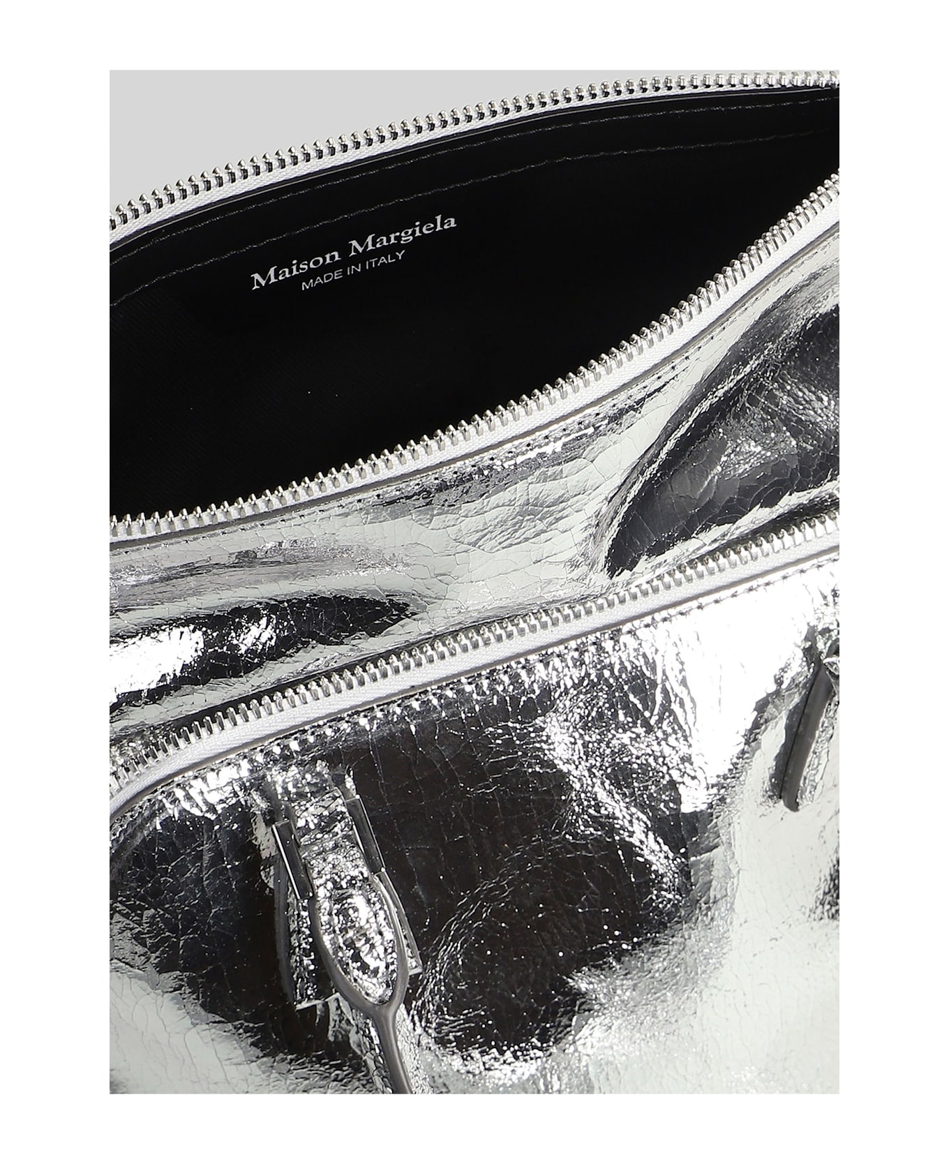 Maison Margiela 5ac Shoulder Bag In Silver Leather - silver