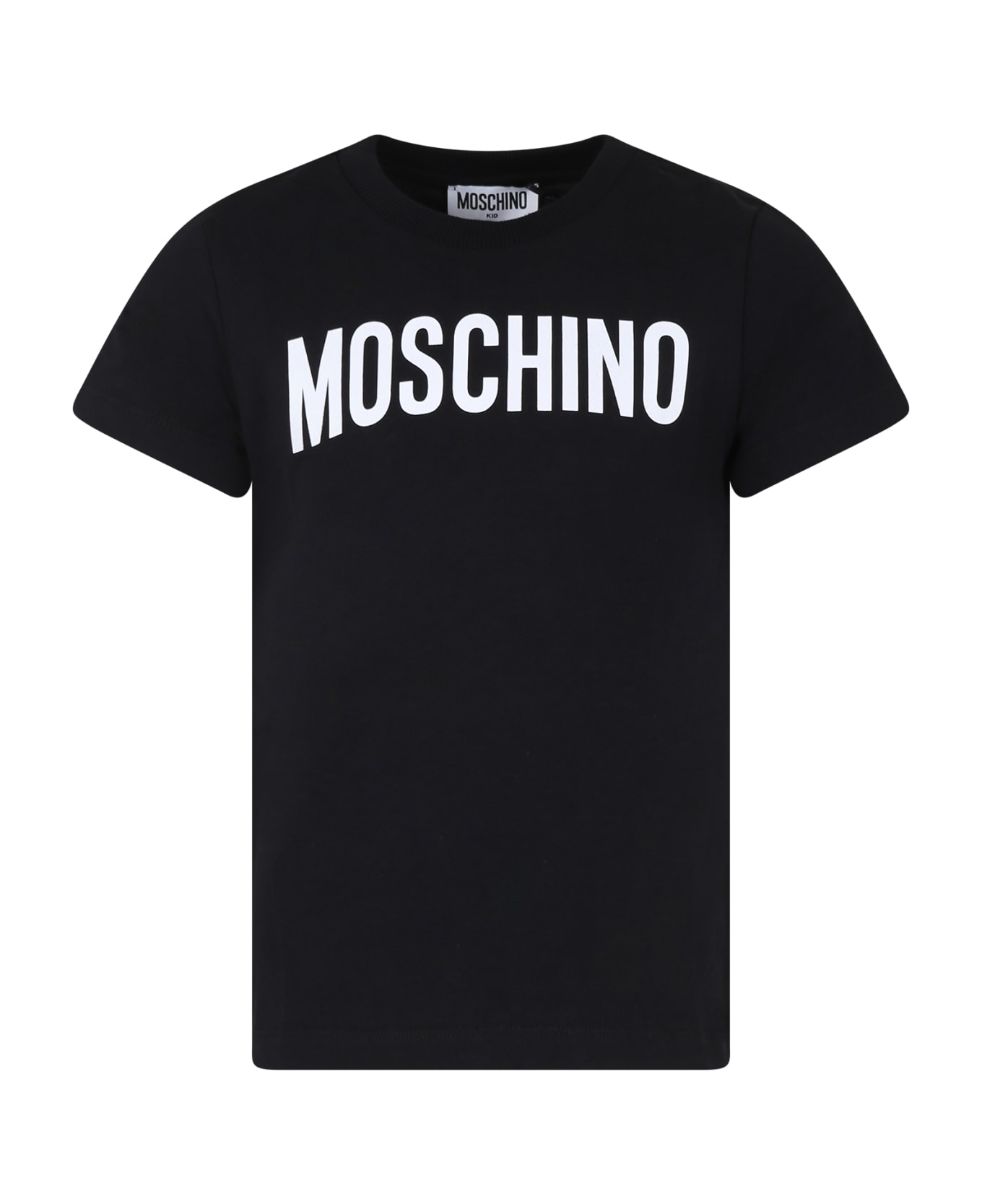 Moschino Black T-shirt For Kids With Logo - Black