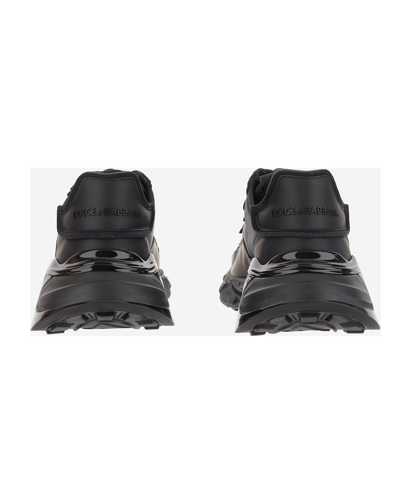 Dolce 
Gabbana Chunky Sneakers With Embroidered Logo - Black
