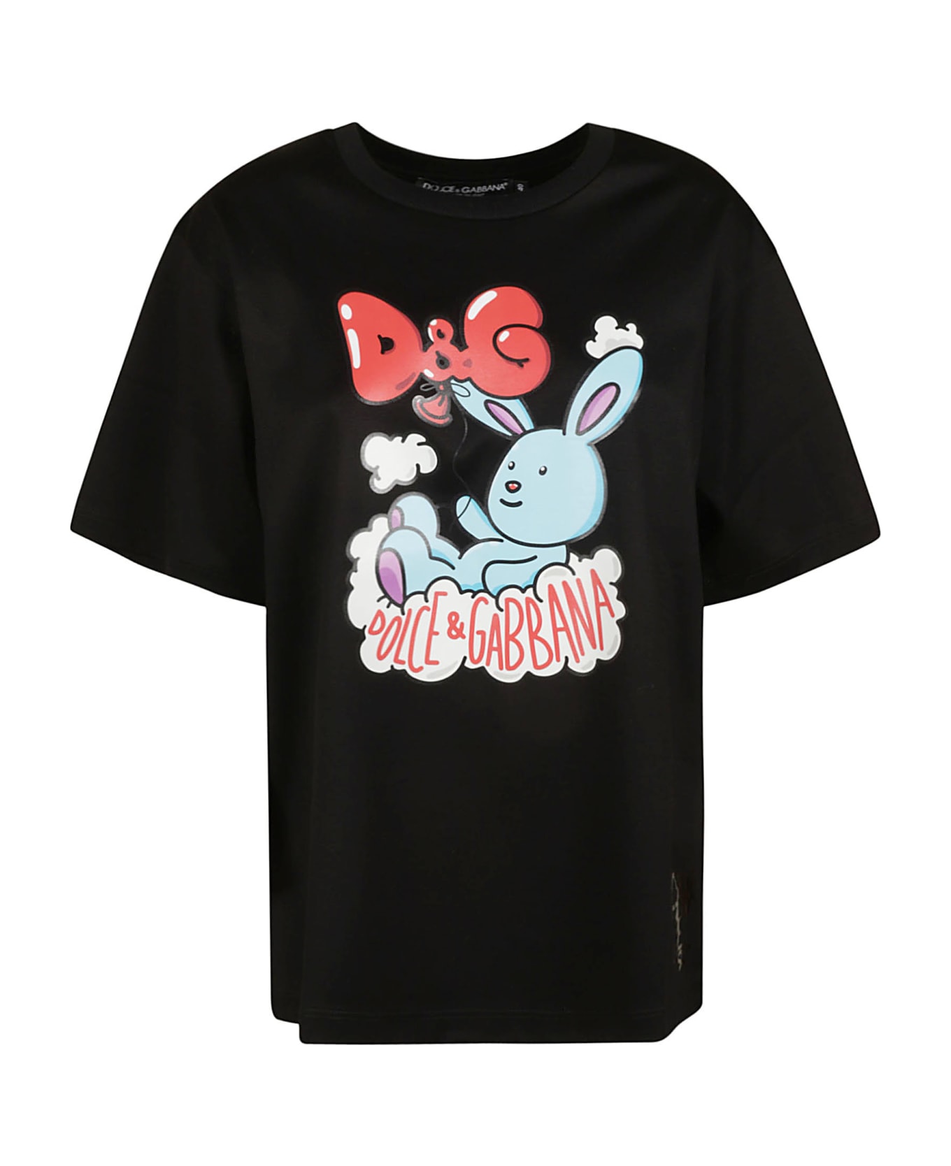 Dolce & Gabbana Logo Bunny Print T-shirt - Black
