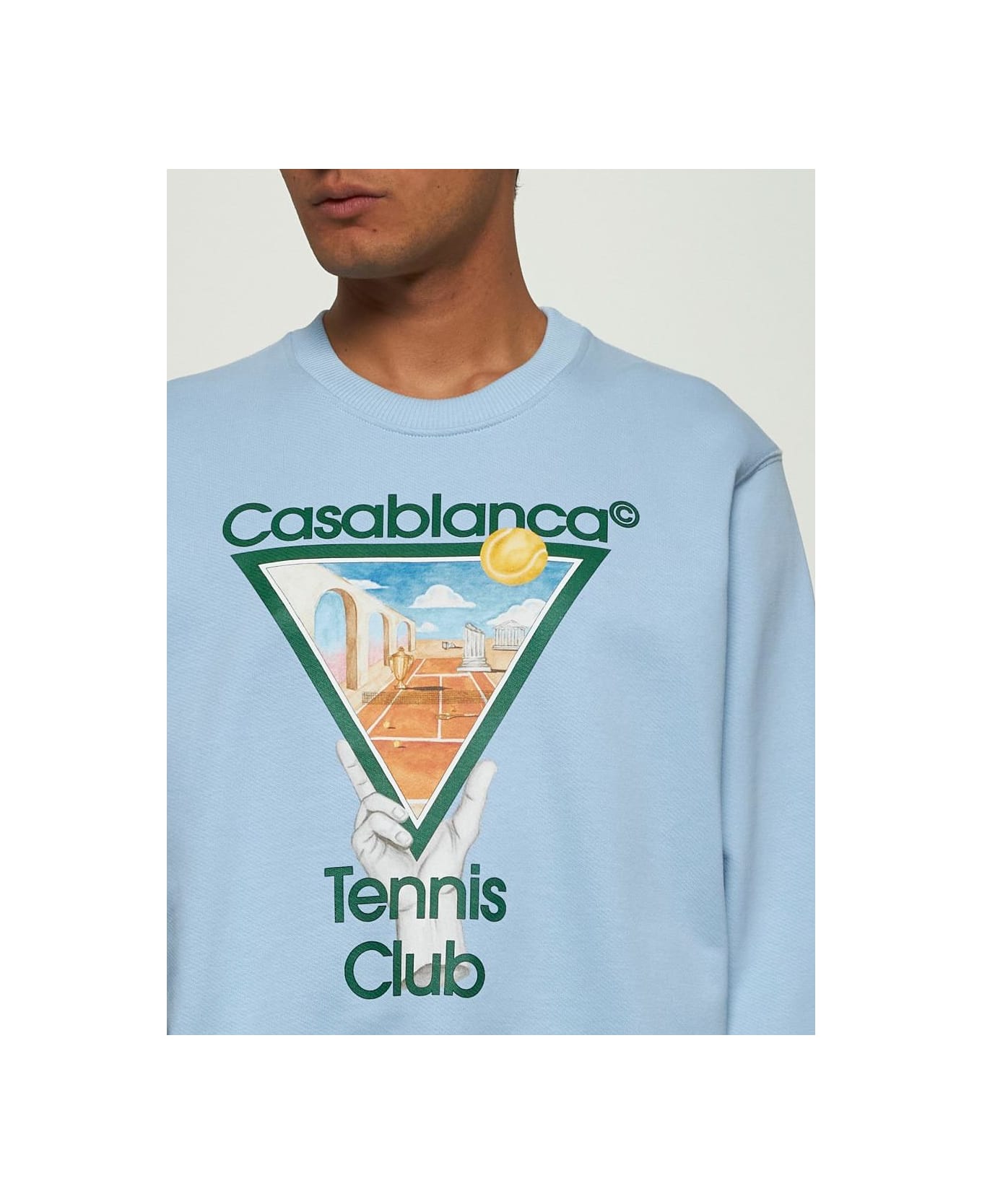 Casablanca Light Blue Metaphysical Tennis Icon Sweatshirt - Multicolore