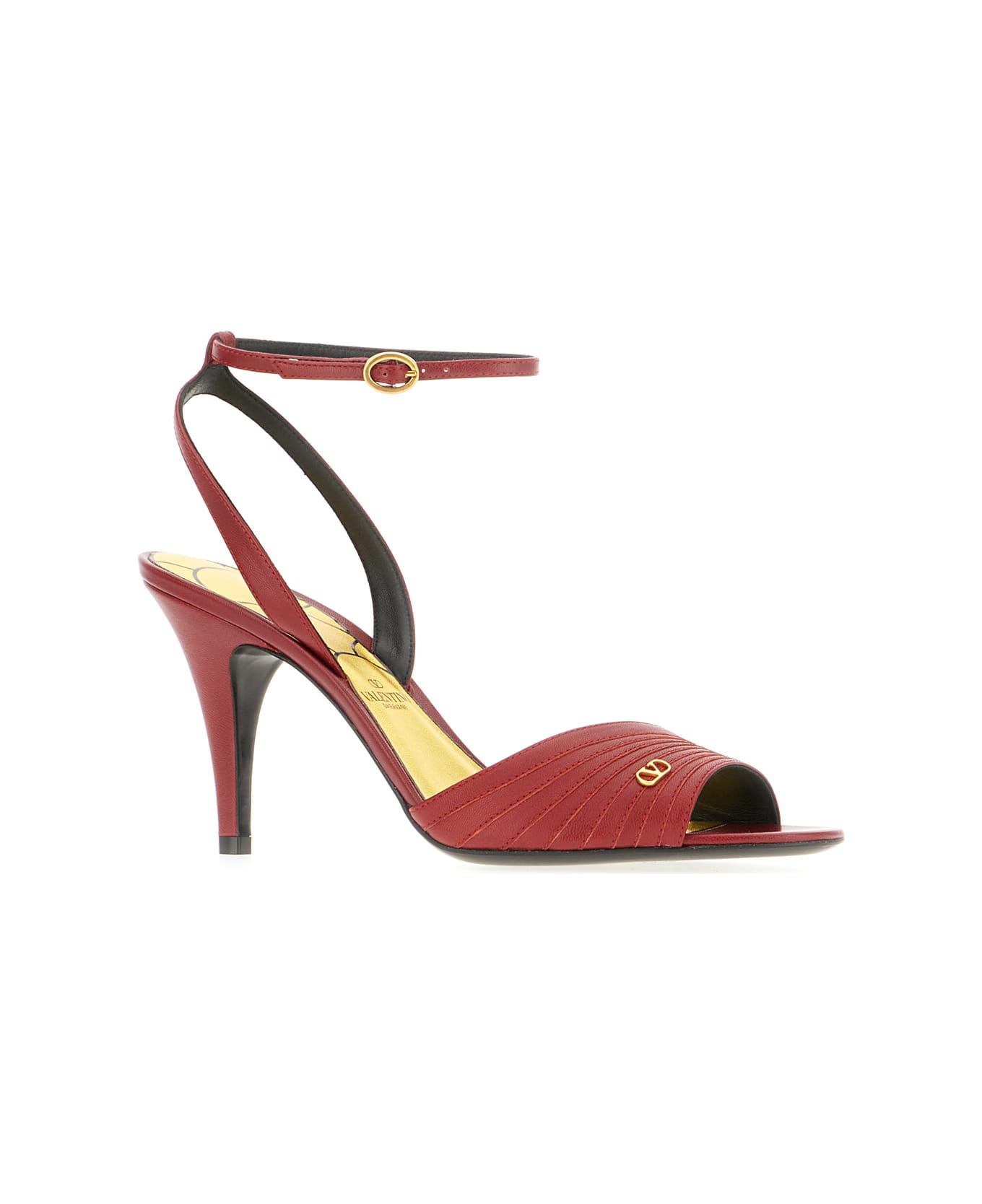 Valentino Garavani Tiziano Red Ladycrush Leather Sandals - CLASSIC RED