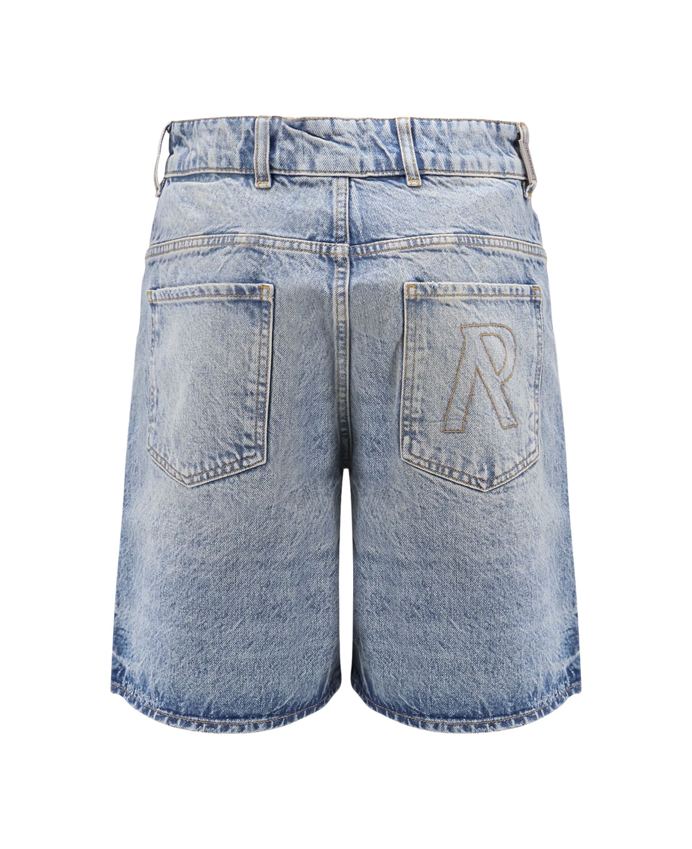 REPRESENT Tailored Stone-washed Denim Bermuda Shorts
