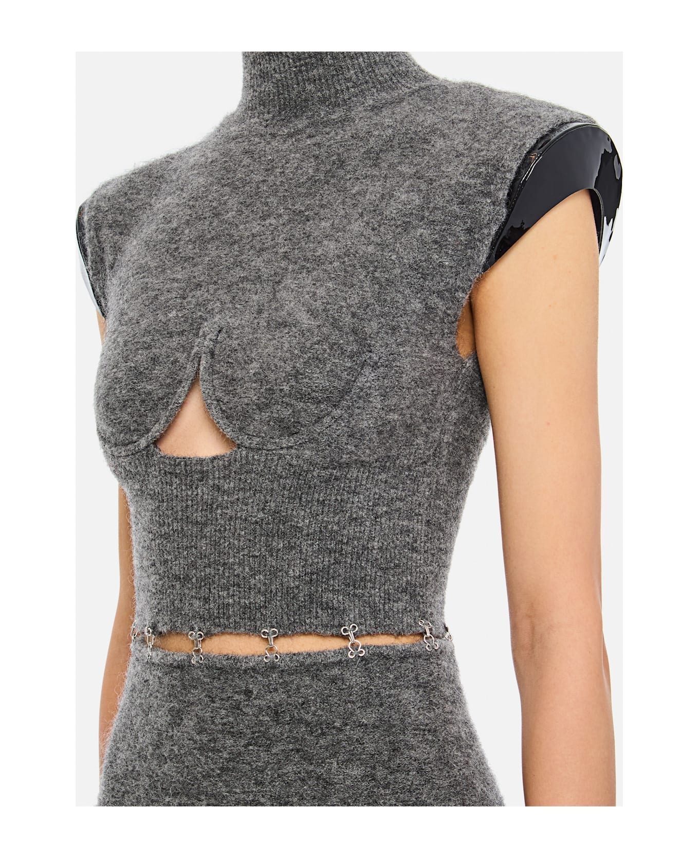 SportMax Albino Cut-out Mohair Dress - Grey