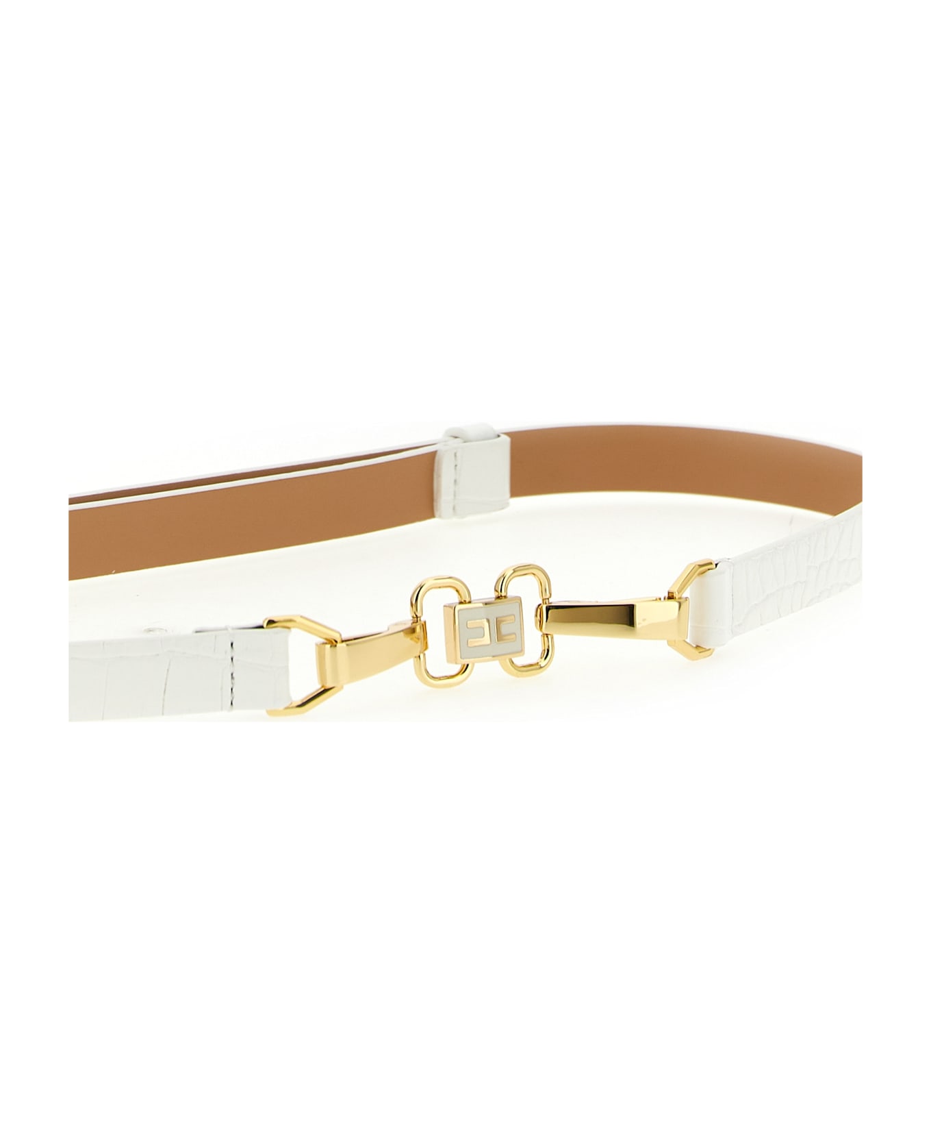 Elisabetta Franchi Jewel Clamp Belt - White