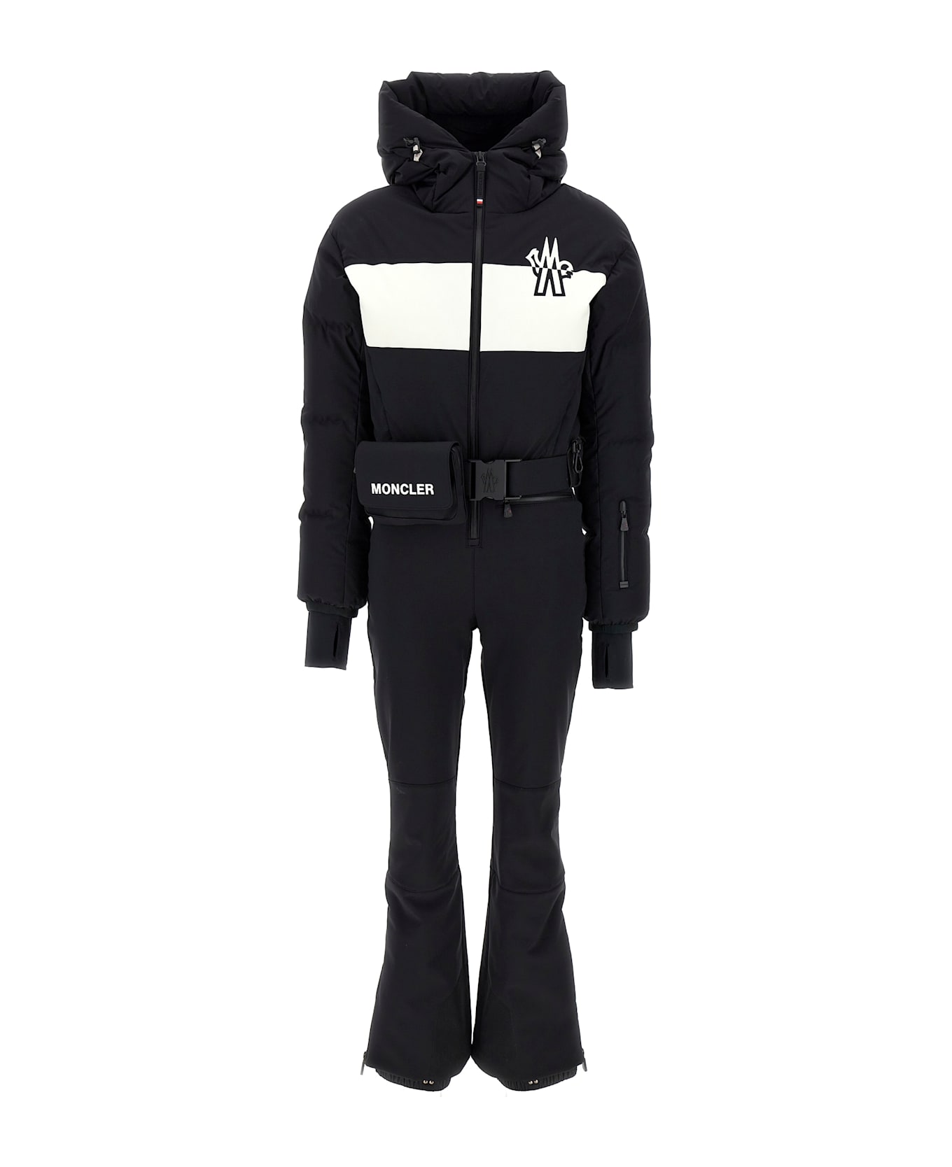 Moncler Grenoble Logo Ski Suit - White/Black