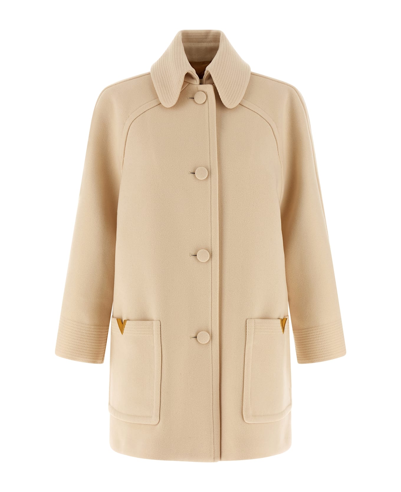 Valentino Garavani Wool Drap Coat - Beige