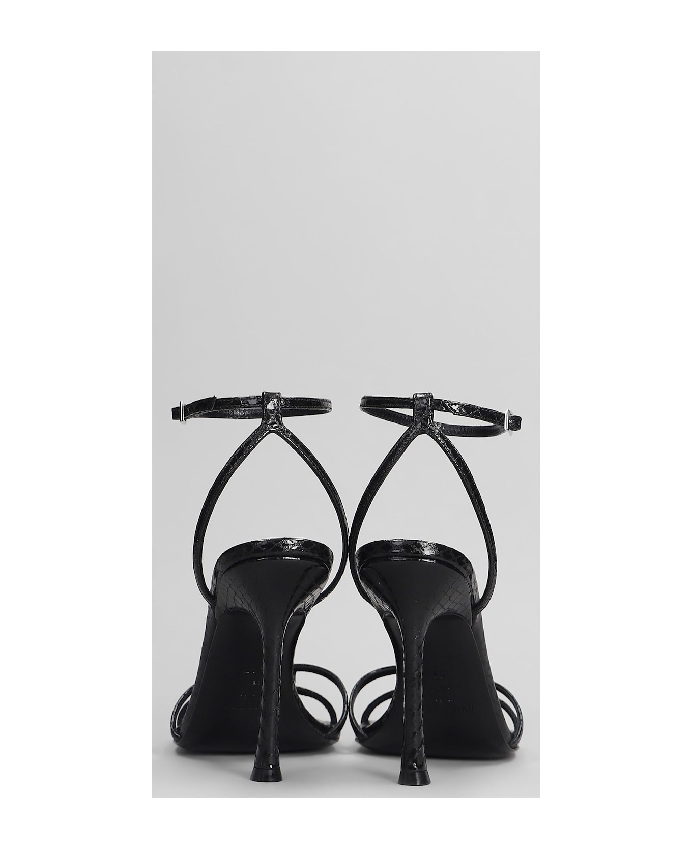 Jimmy Choo 1998 Leo Sandals In Black Leather - black