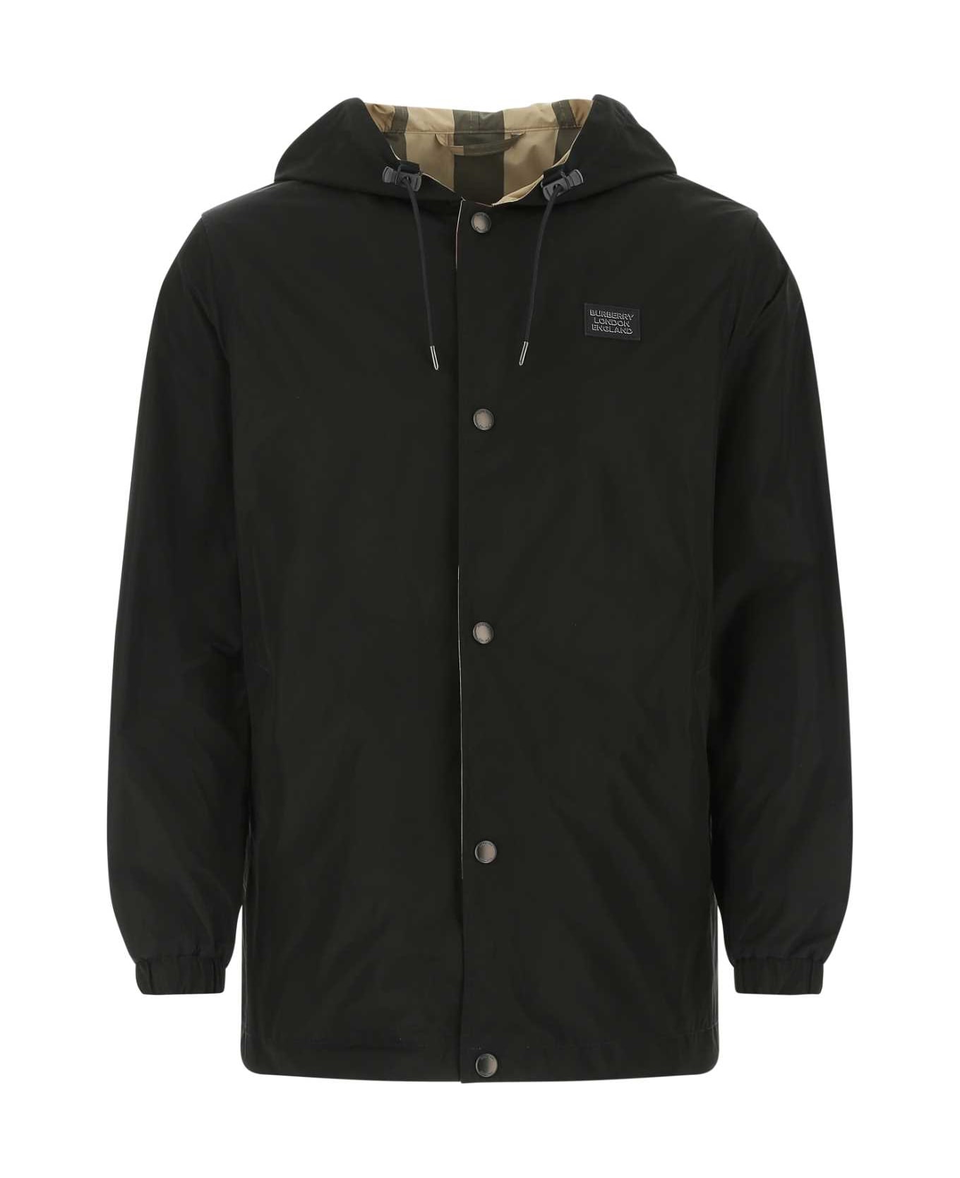 Burberry Black Polyester Reversibile K-way - A1189
