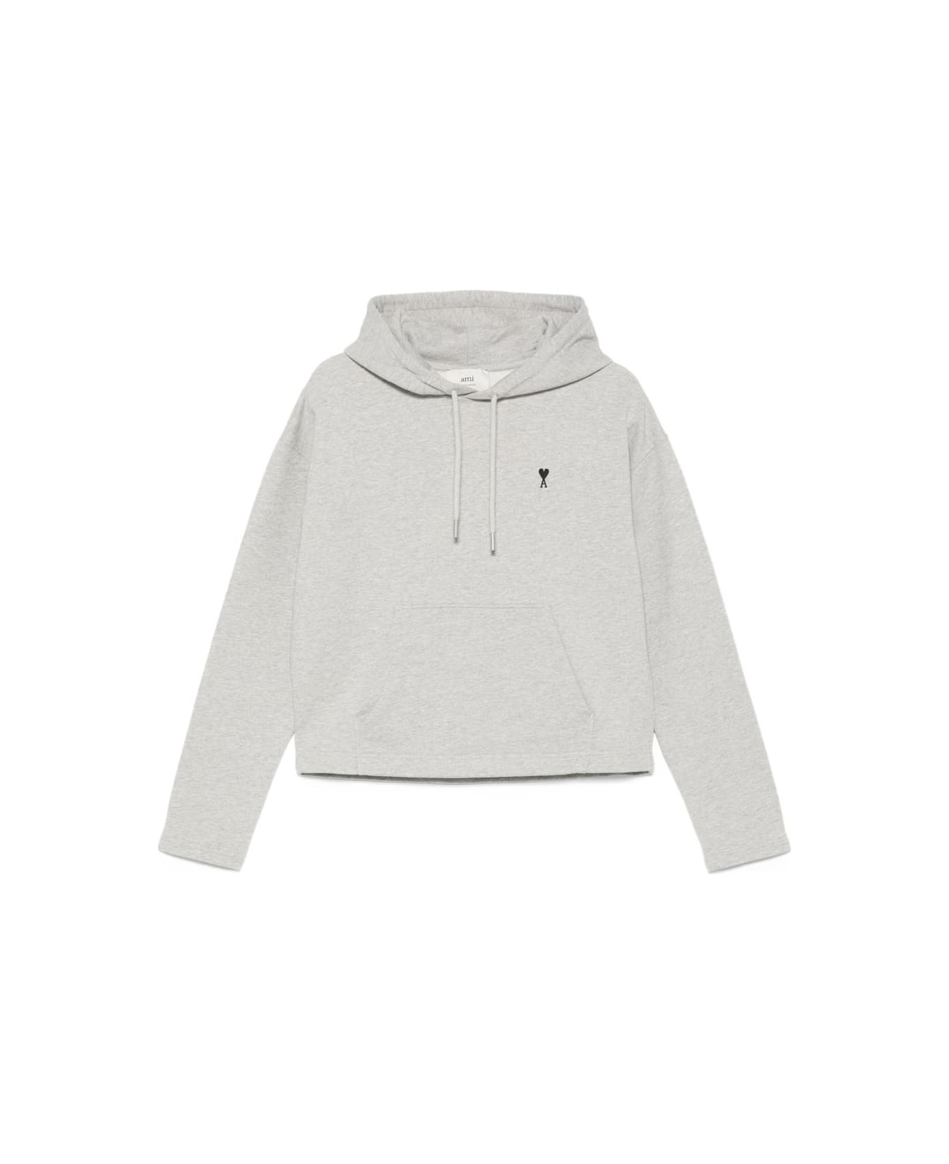 Ami Alexandre Mattiussi Ami De Coeur Cotton Hoodie - Light Grey