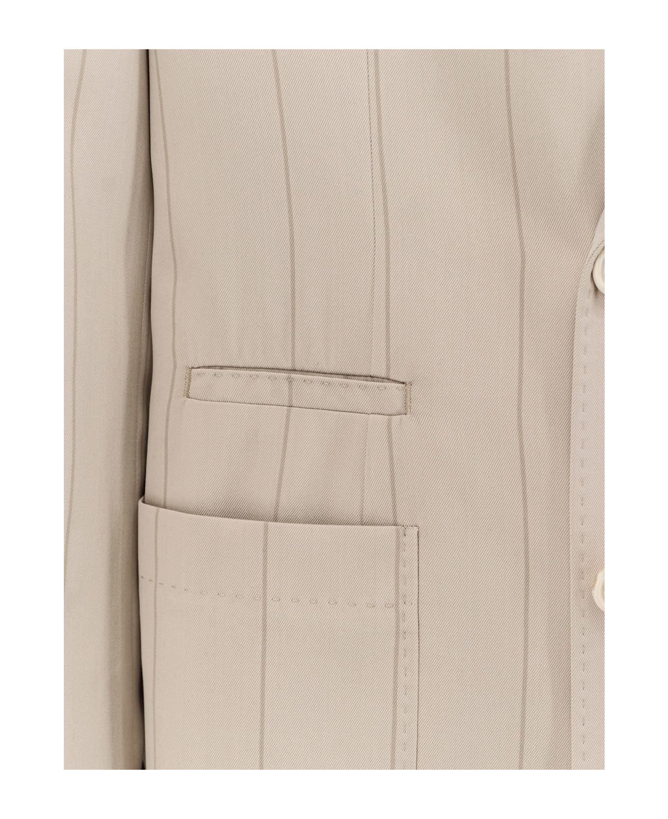 Brunello Cucinelli Silk Suit With Pinstripe Motif - Blue