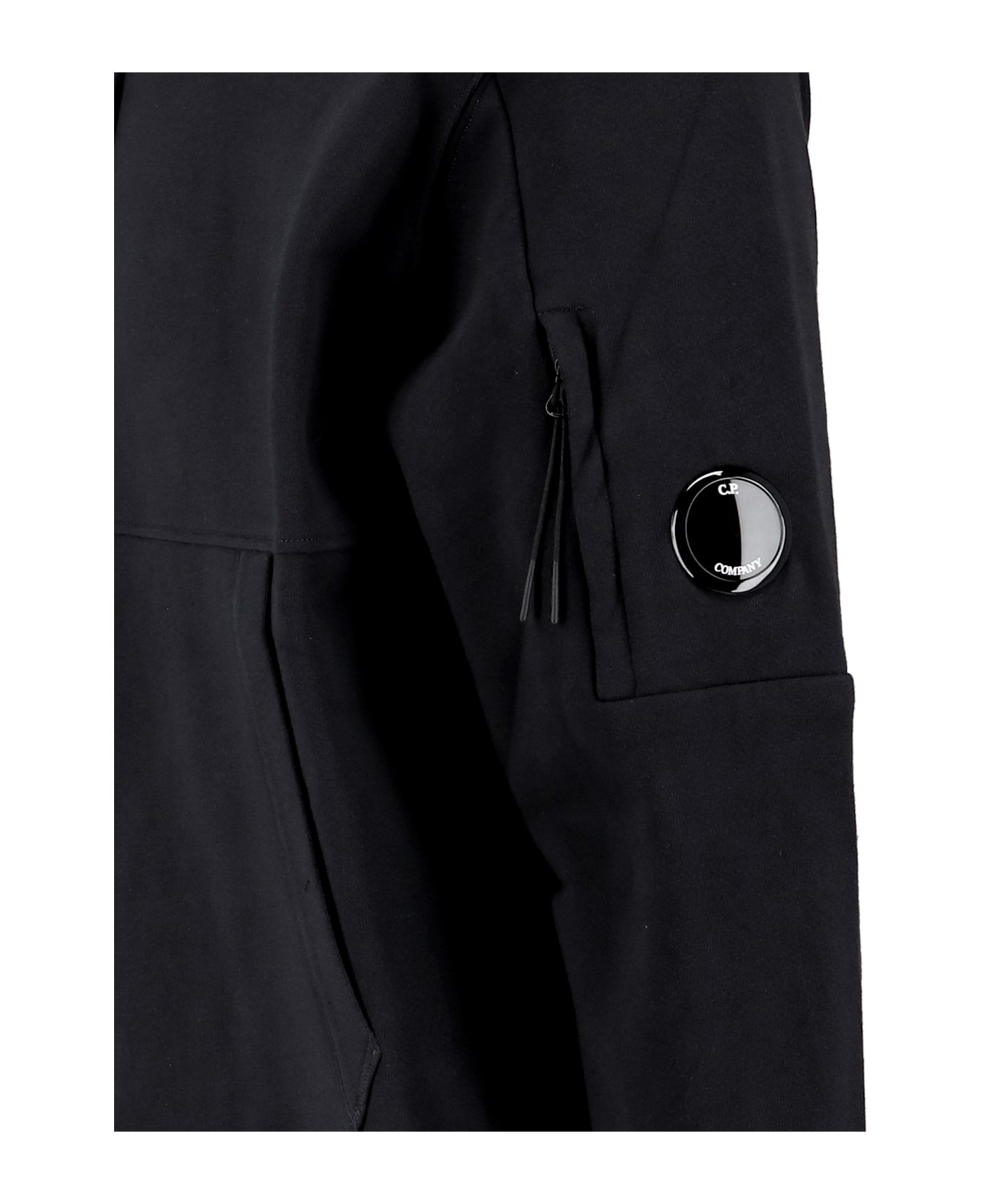 C.P. Company Logo Hoodie - BLACK