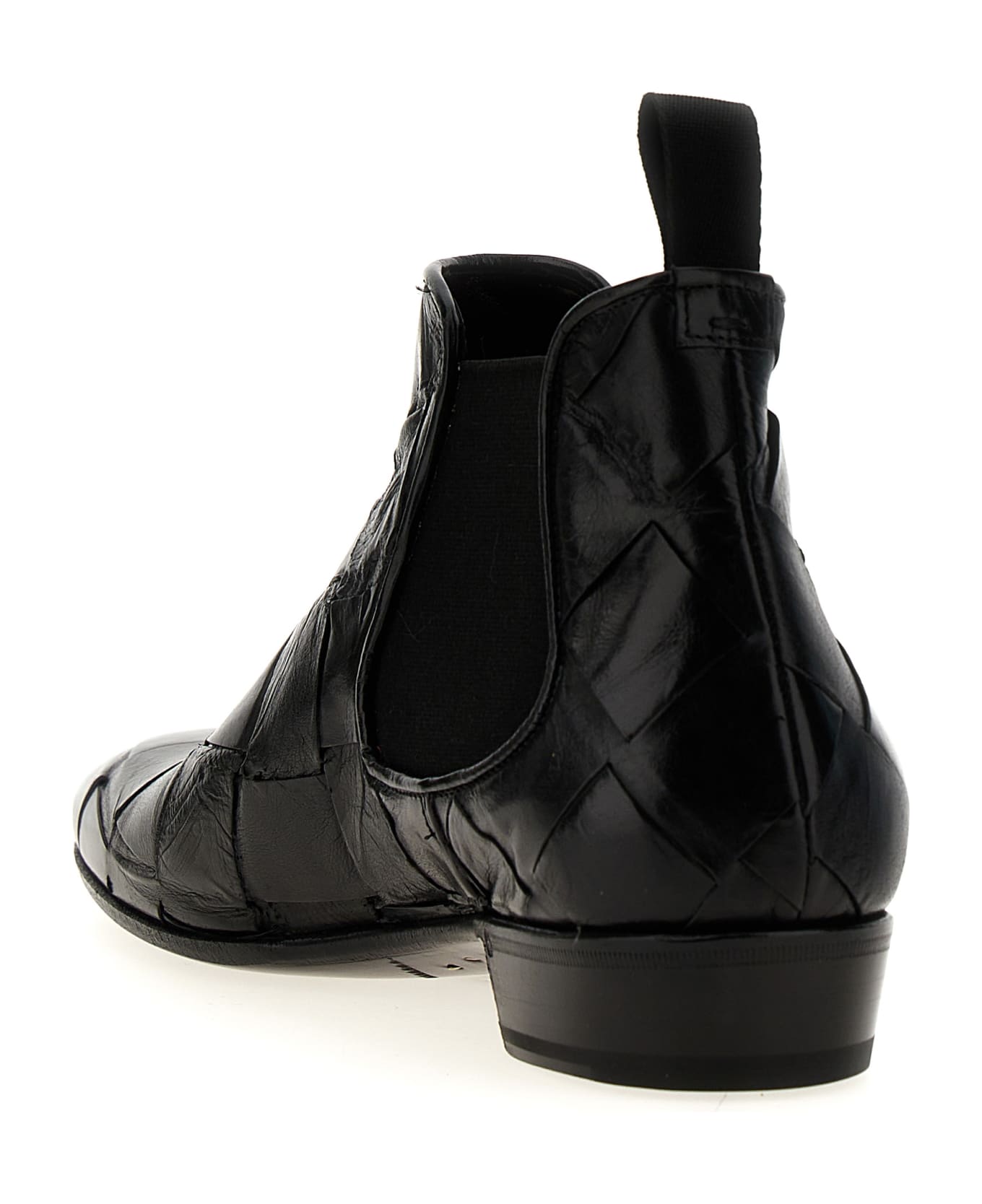 Lidfort Braided Leather Ankle Boots - Black  