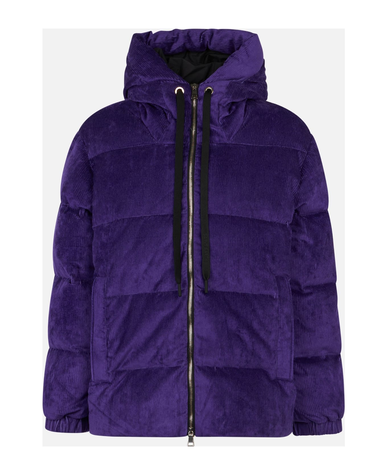 MC2 Saint Barth Woman Purple Corduroy Down Padded Jacket With Hoodie - PINK