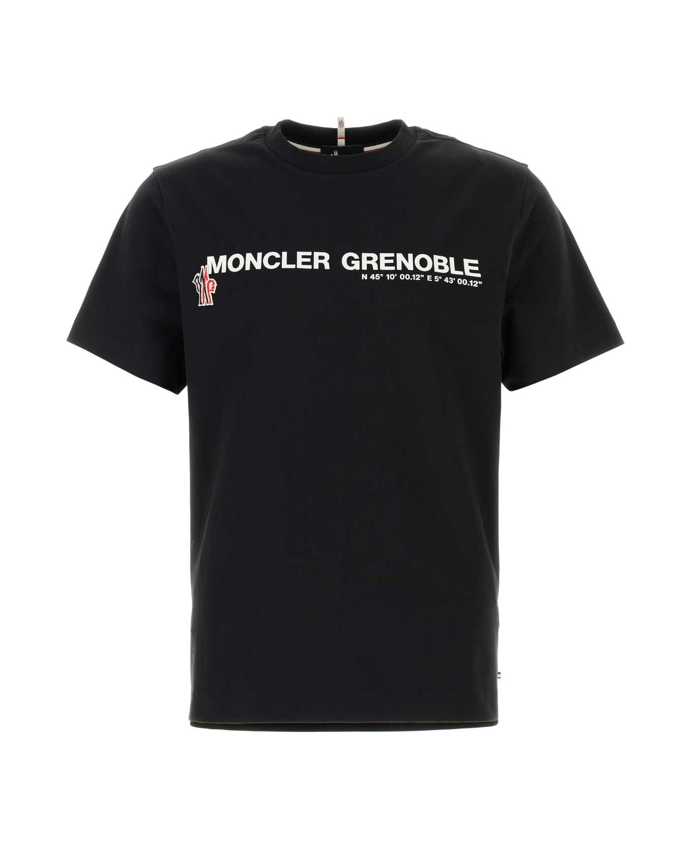 Moncler Grenoble Black Stretch Cotton T-shirt - 999