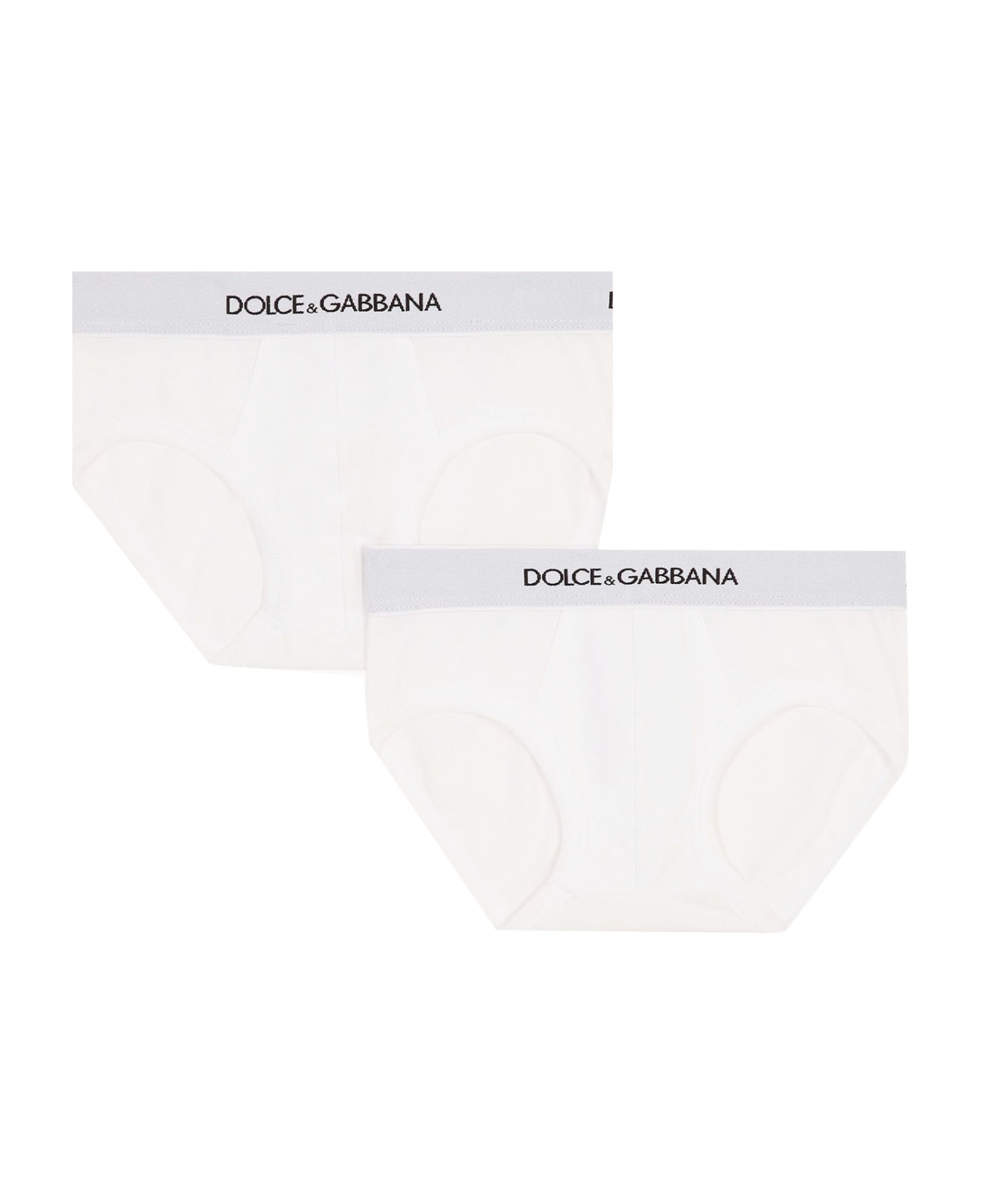 Dolce & Gabbana Pack Of 2 Stretch Jersey Slip - White
