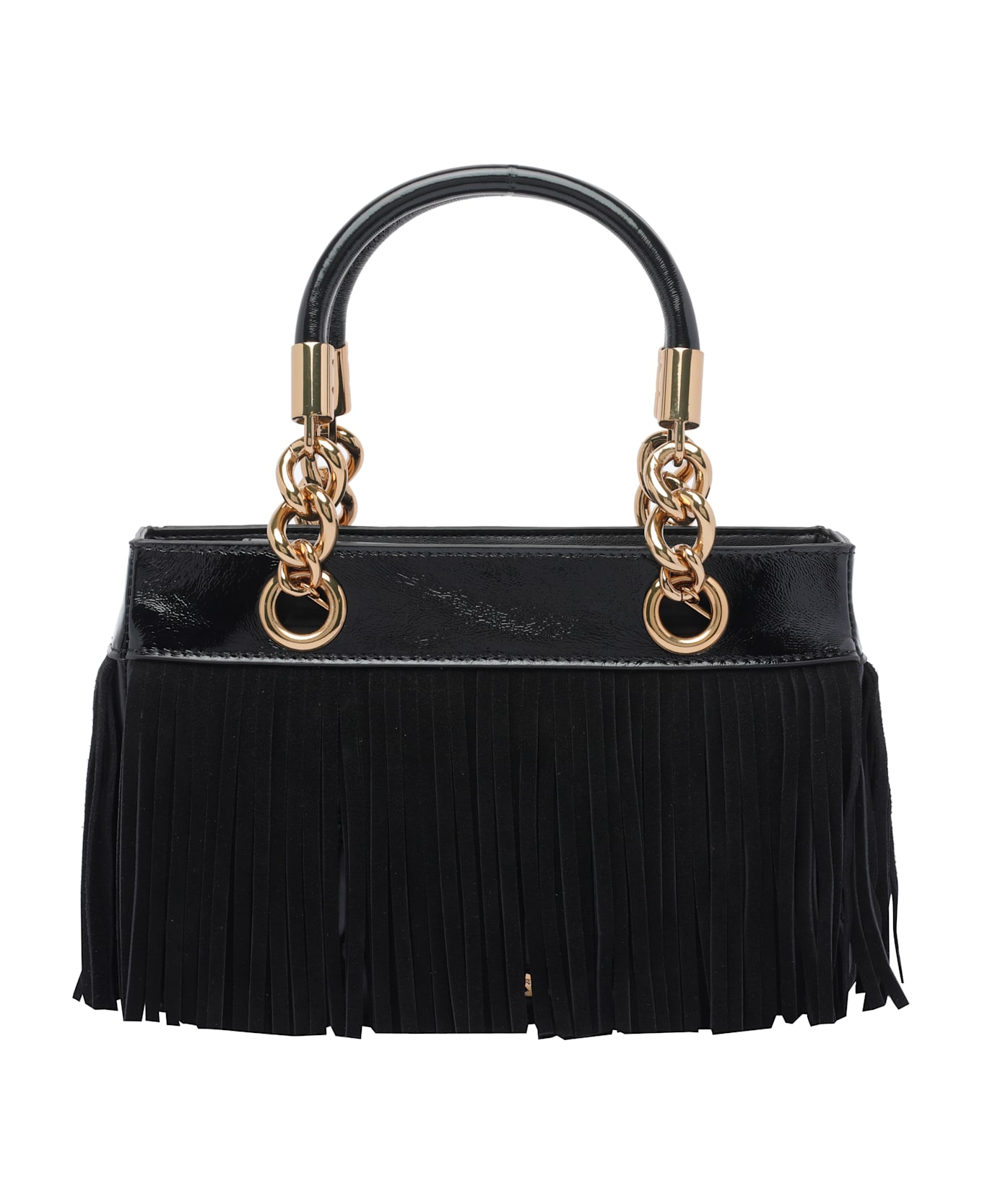 Kurt Geiger Square Kensington Fringe Handbag - Black