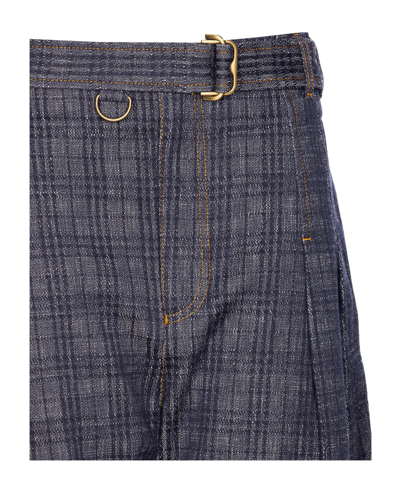 Burberry Check Denim Jeans - Blue